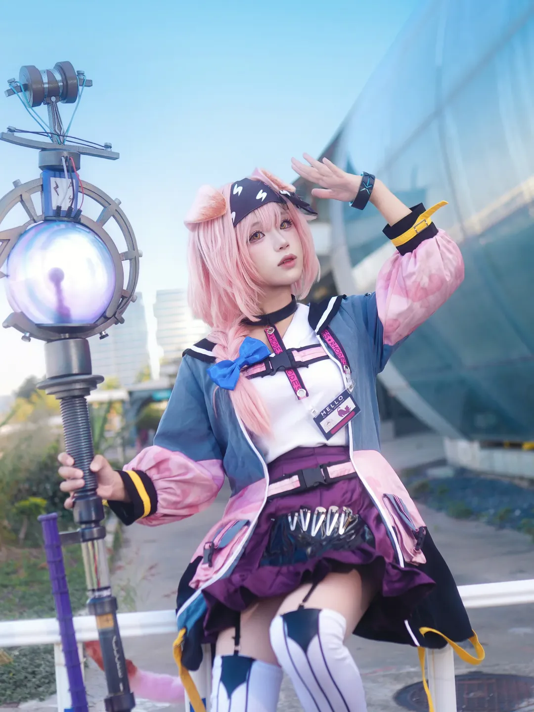 明日方舟, 澄闪cos, 白丝cos, 明日方舟七周年, 外景cos - 第1张