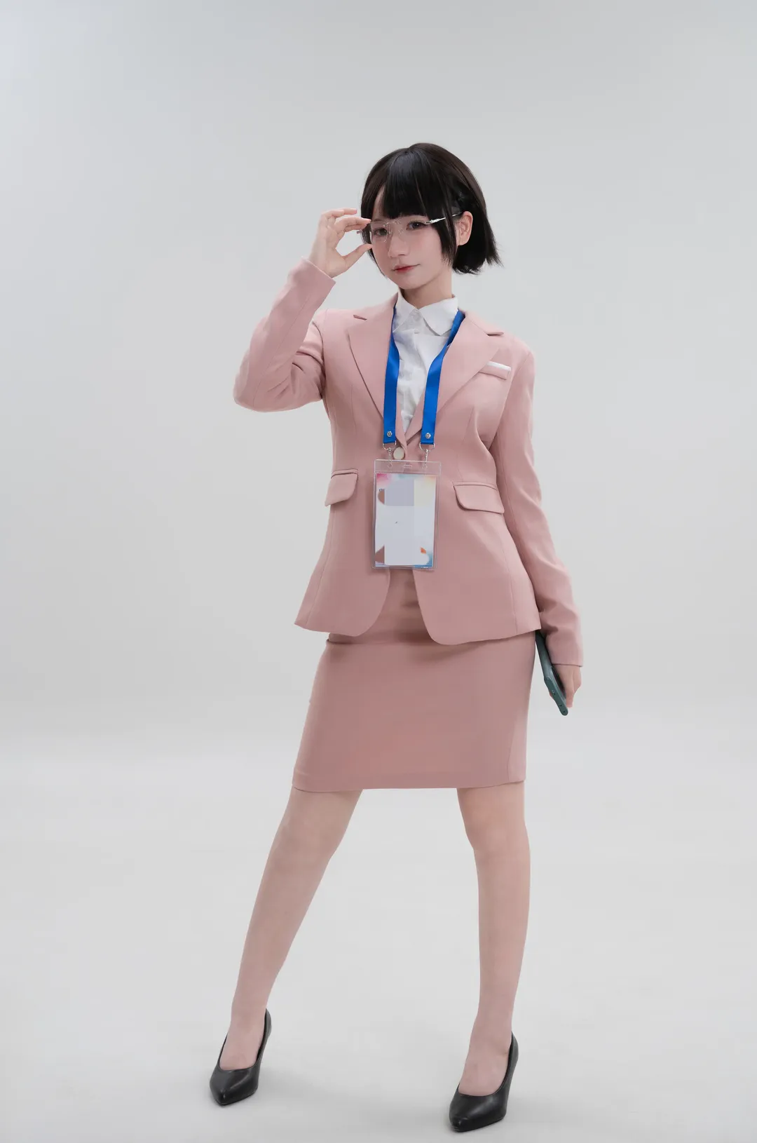动作参考, 丝袜穿搭, 白棚写真, OL穿搭, 职场风 - 第4张