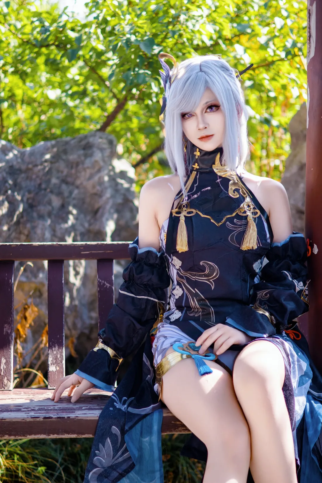 原神, cosplay, 二次元摄影, 申鹤cos, 国风动漫 - 第1张