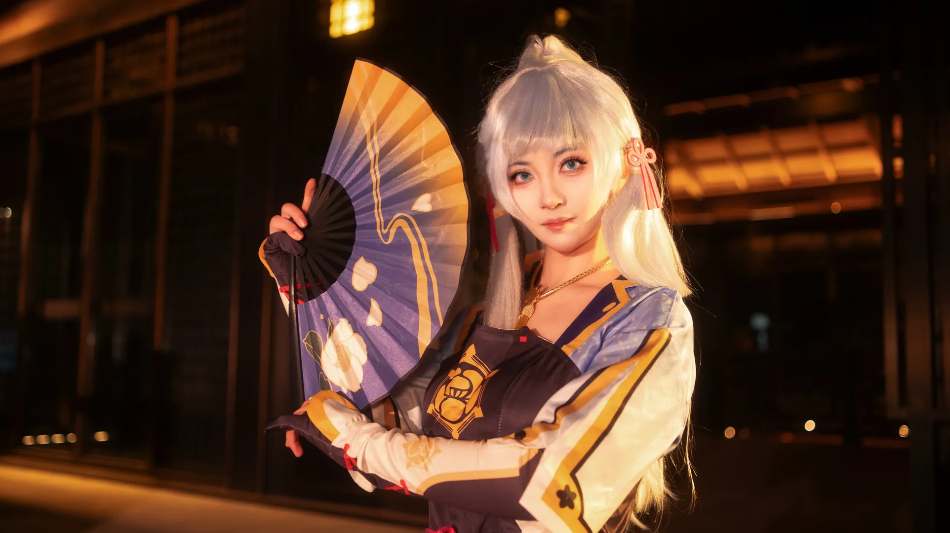原神, 神里綾華 コスプレ, 夜景ポートレート, コスプレ撮影, 二次元ファッション - 1枚目