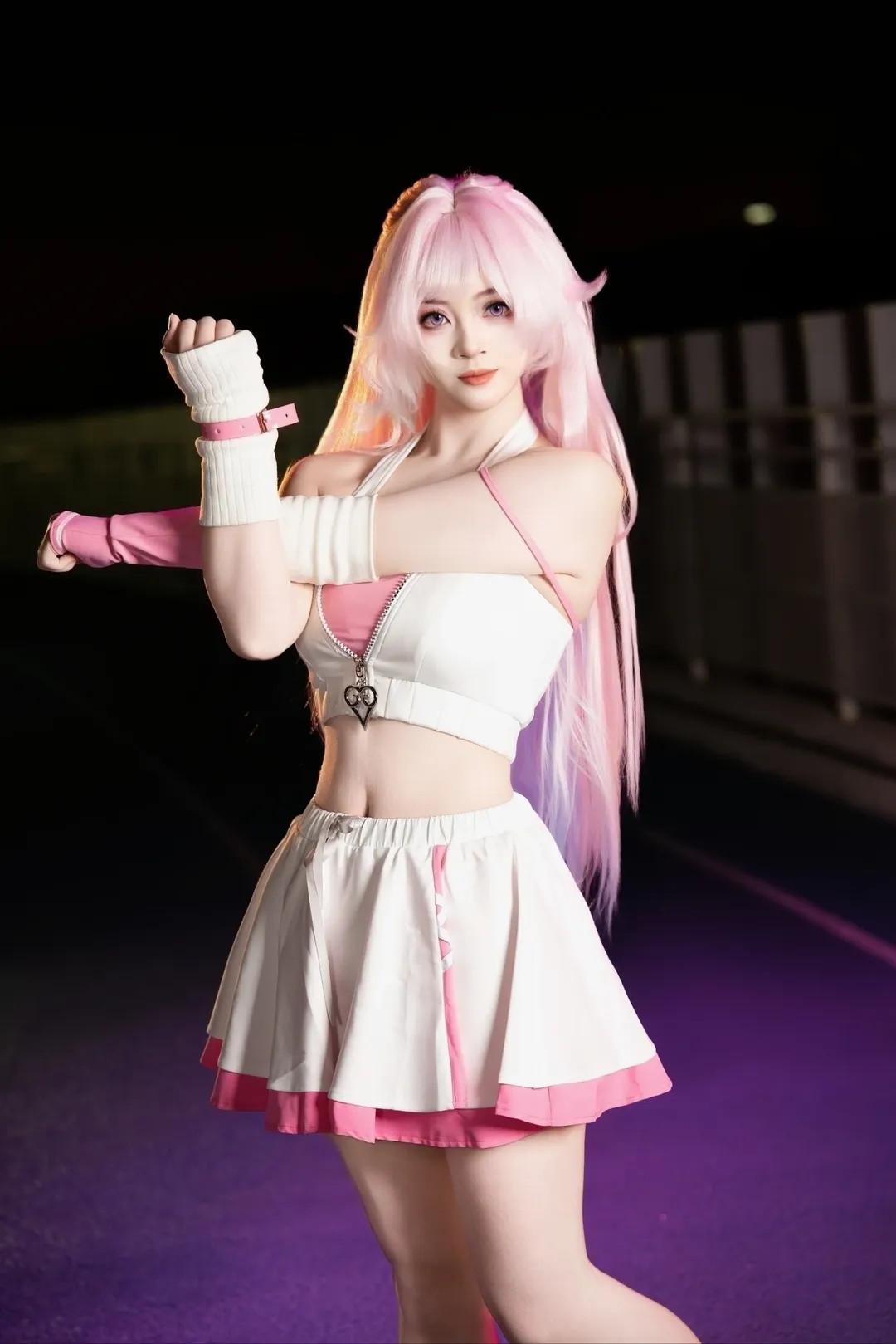 cosplay, Long pink hair, Cyrene Cosplay, Honkai: Star Rail, Night view - Image 1