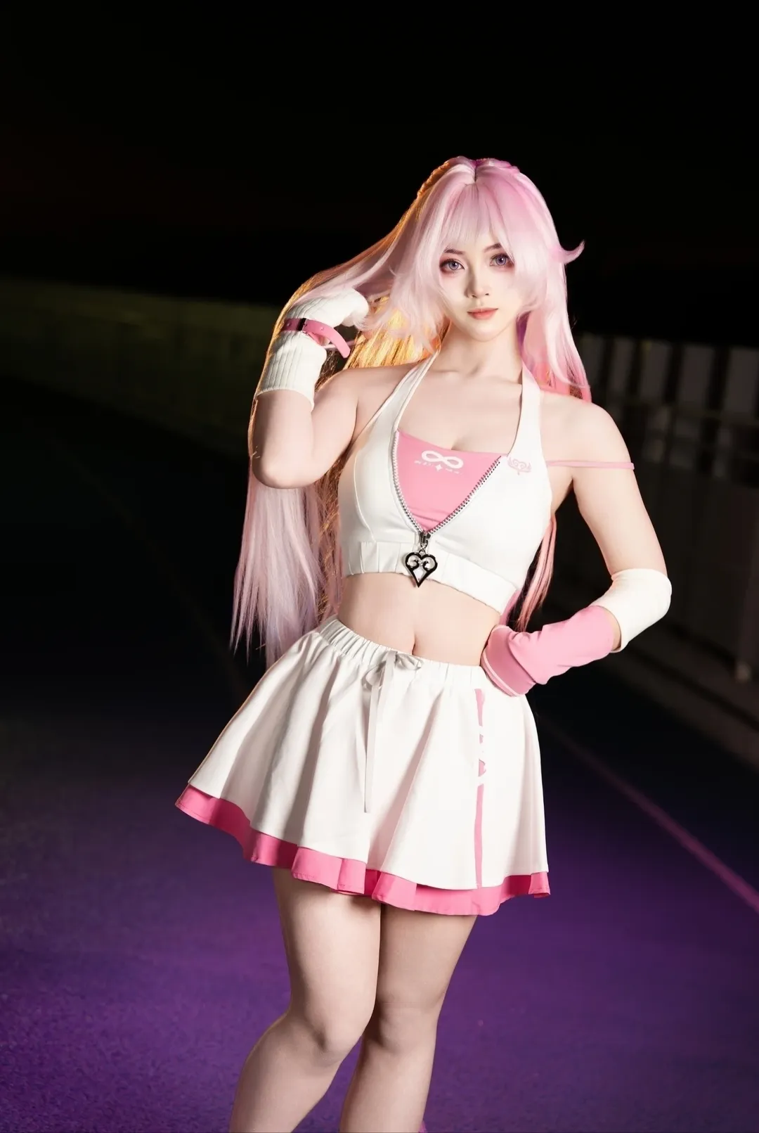 cosplay, Long pink hair, Cyrene Cosplay, Honkai: Star Rail, Night view - Image 2
