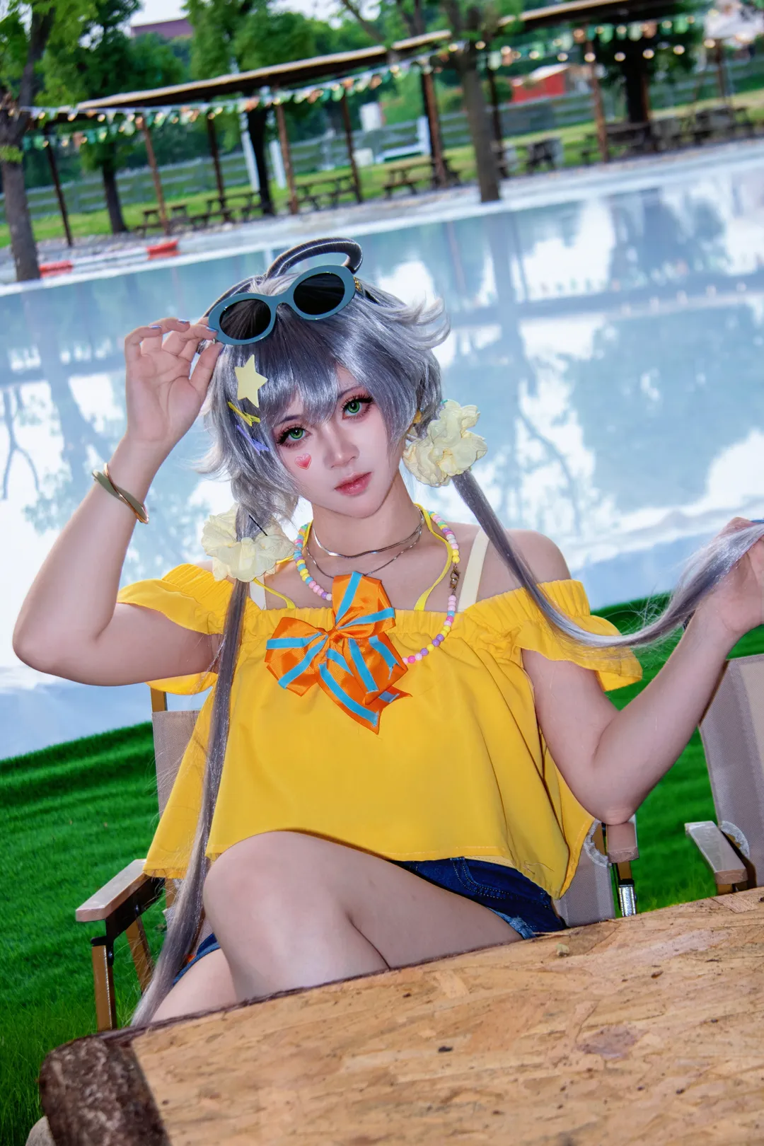 户外摄影, 洛天依cos, 夏日穿搭, 洛天依, cosplay造型