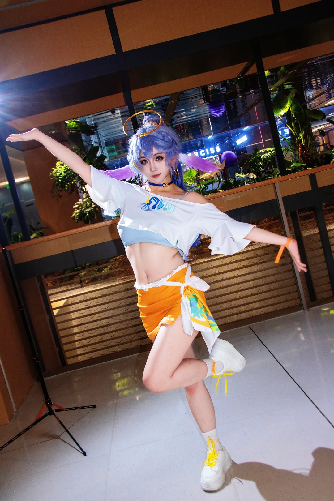 崩坏星穹铁道, 知更鸟cos, cosplay摄影, 蓝发假发, 运动风cos