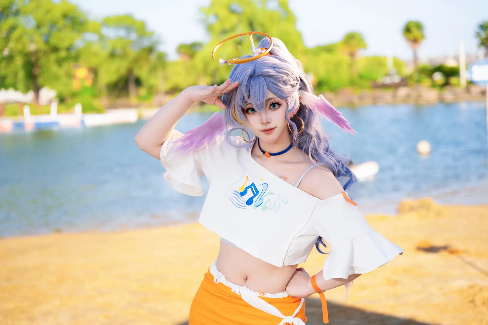 二次元少女, 崩坏：星穹铁道, 知更鸟cos, 夏日摄影, 户外沙滩cos - 第3张