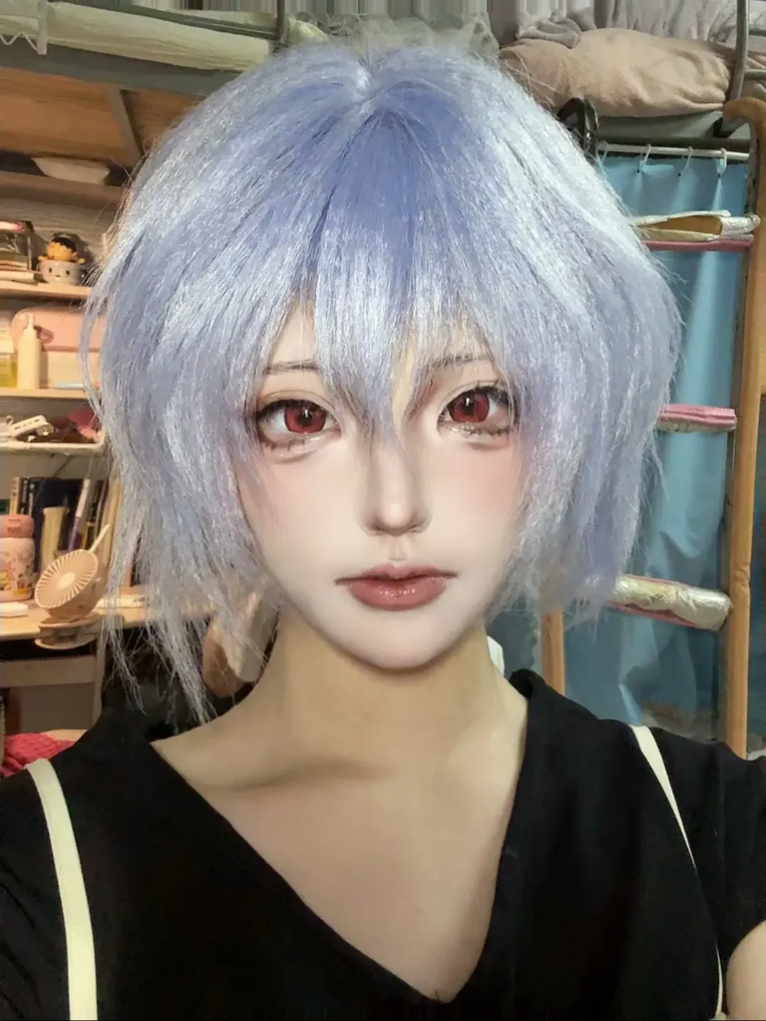 Anime girl, Rei Ayanami cosplay, Neon Genesis Evangelion, Cosplay makeup, Wig styling works