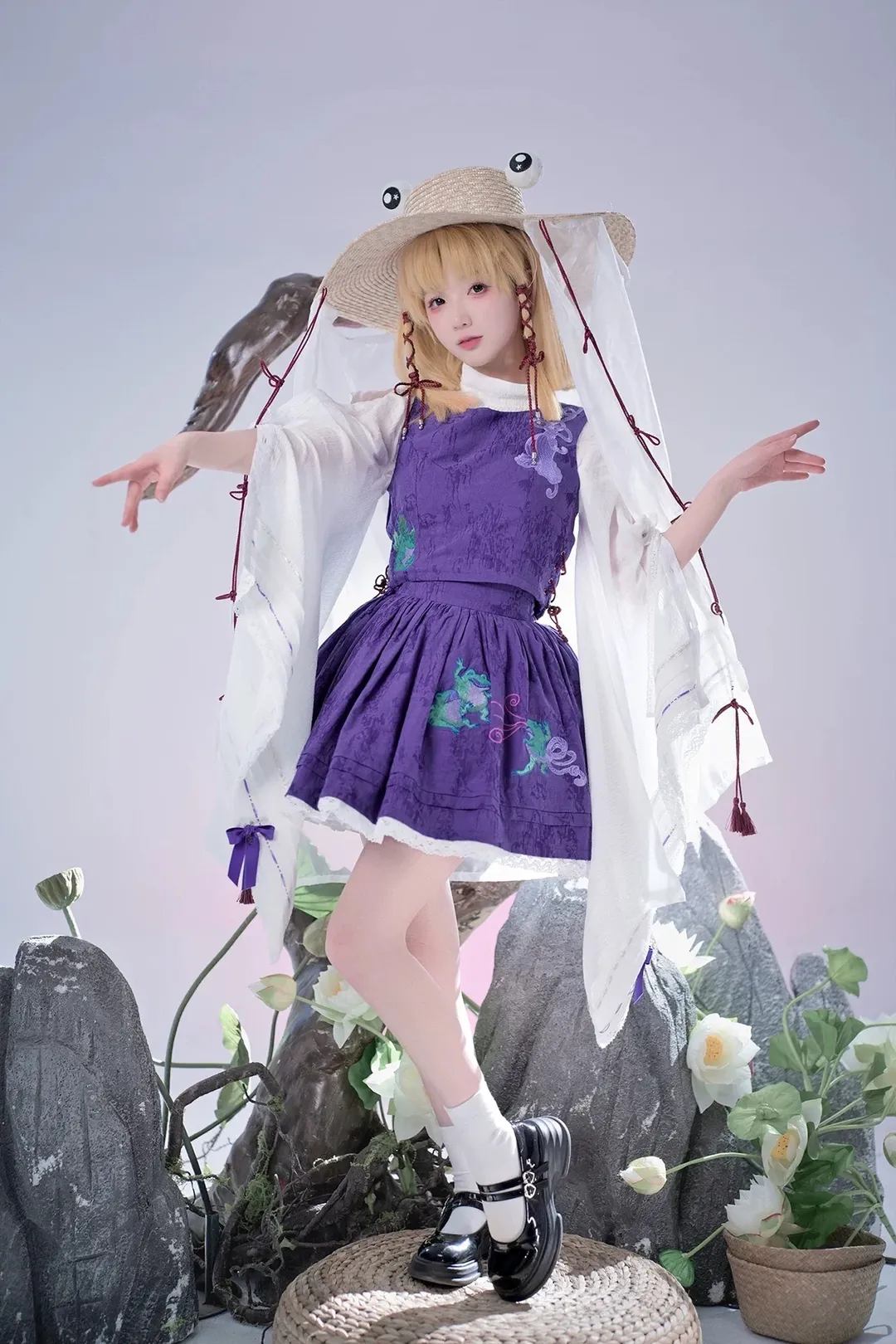 东方project, 二次元cosplay, 森系摄影, 洩矢诹访子cos, 国风穿搭