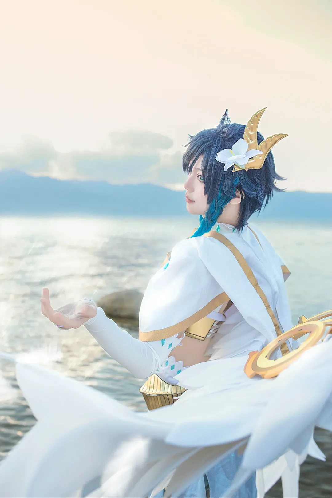 原神, 白ストッキング, トラベルフォト, ロケコス, ウェンティ コスプレ - 9枚目