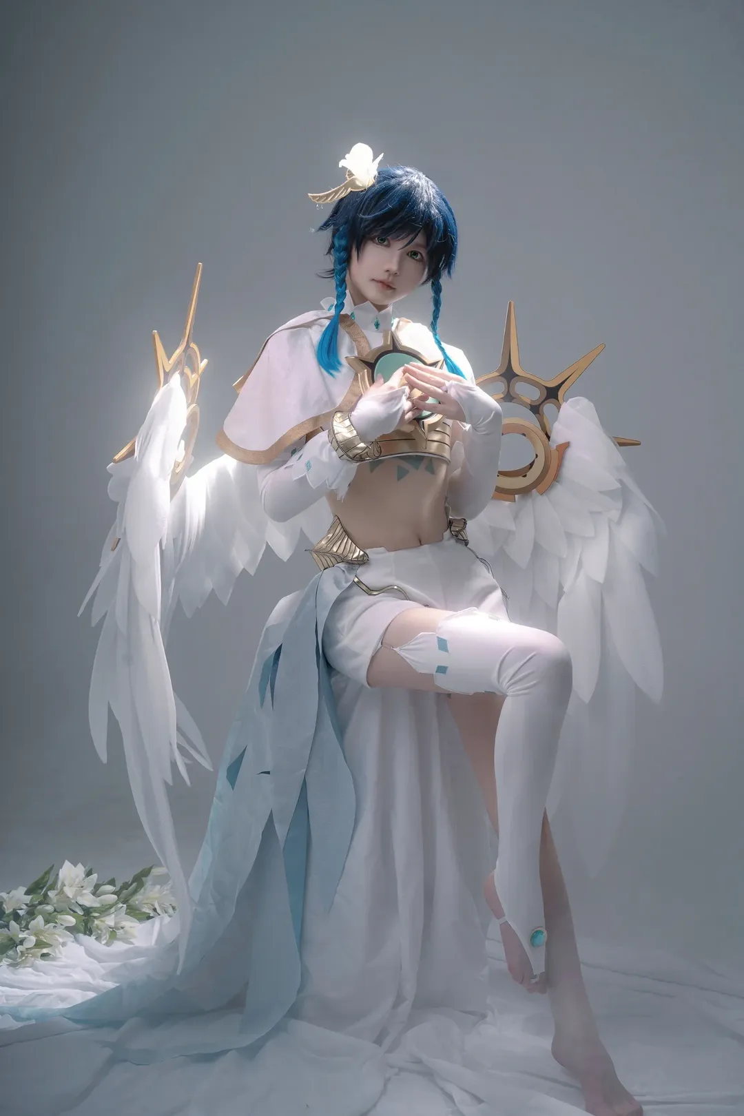 原神, 二次元摄影, 漫展返图, 白丝cosplay, 温迪cos