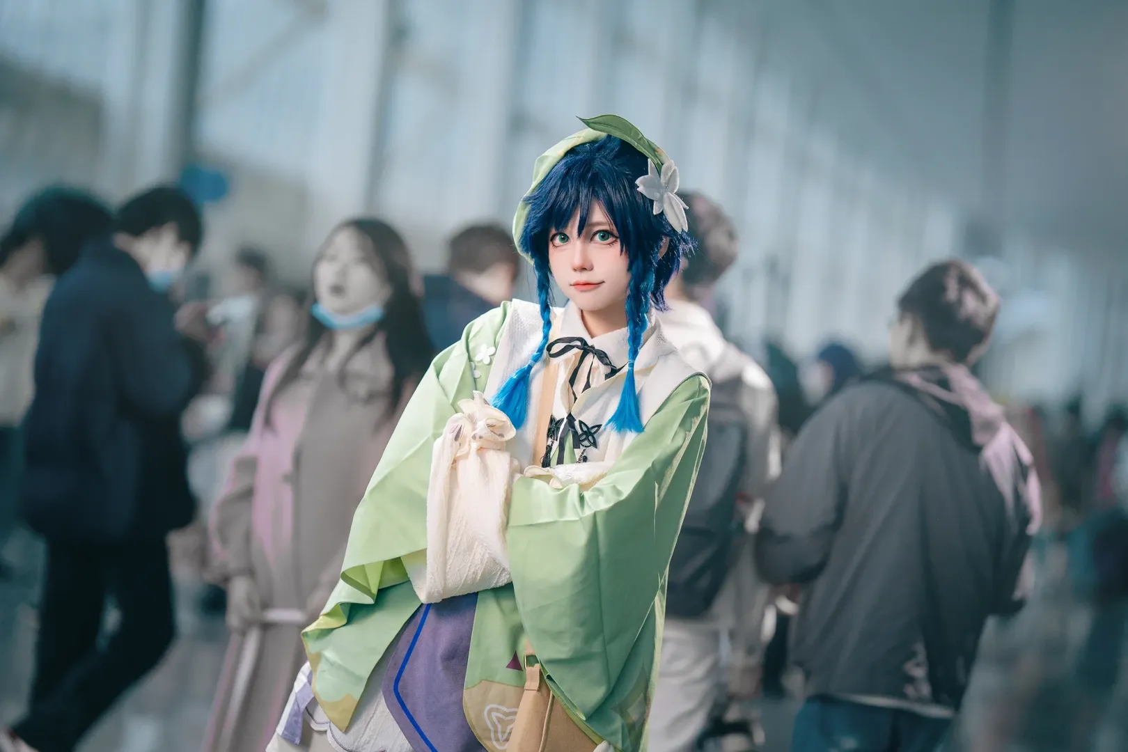 原神, 二次元撮影, イベント写真, 白ストッキングコスプレ, ウェンティ コスプレ - 9枚目