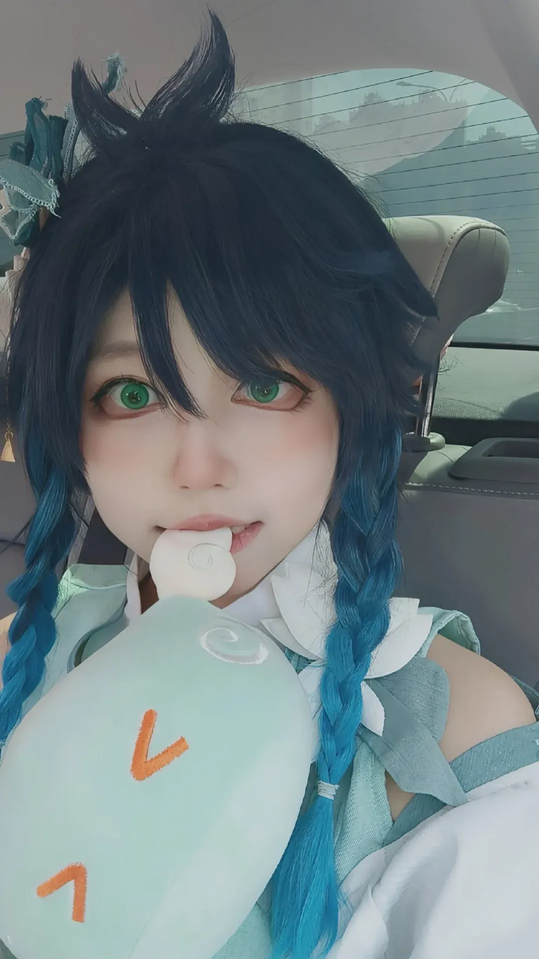 原神, cosplay日常, 櫻花寫真, 溫迪cos, 車內拍照