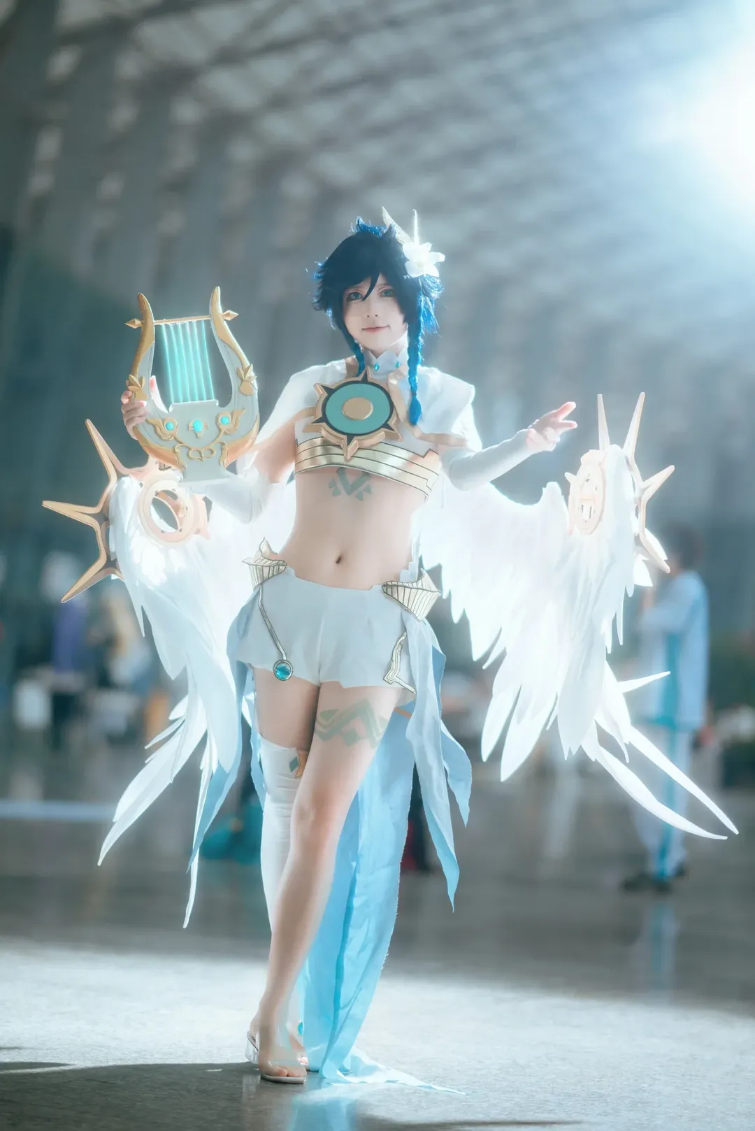Genshin Impact, Convention photos, White tights cosplay, Venti cosplay, Anemo Archon cosplay - Image 1