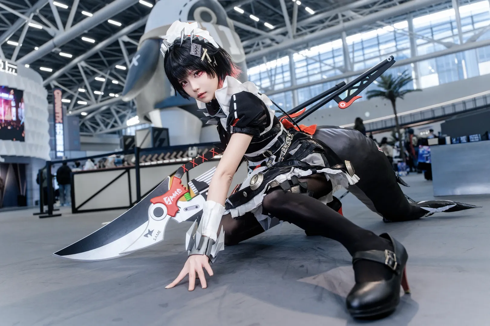 絕區零, 漫展返圖, 艾蓮喬cos, 黑絲cosplay, 機械女僕