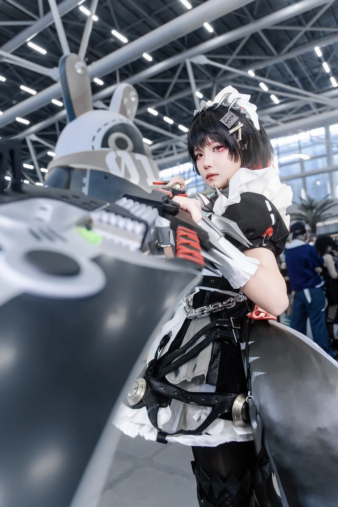 ゼンレスゾーンゼロ, イベント写真, エレン・ジョー コスプレ, 黒ストッキングコスプレ, 機械メイド - 5枚目
