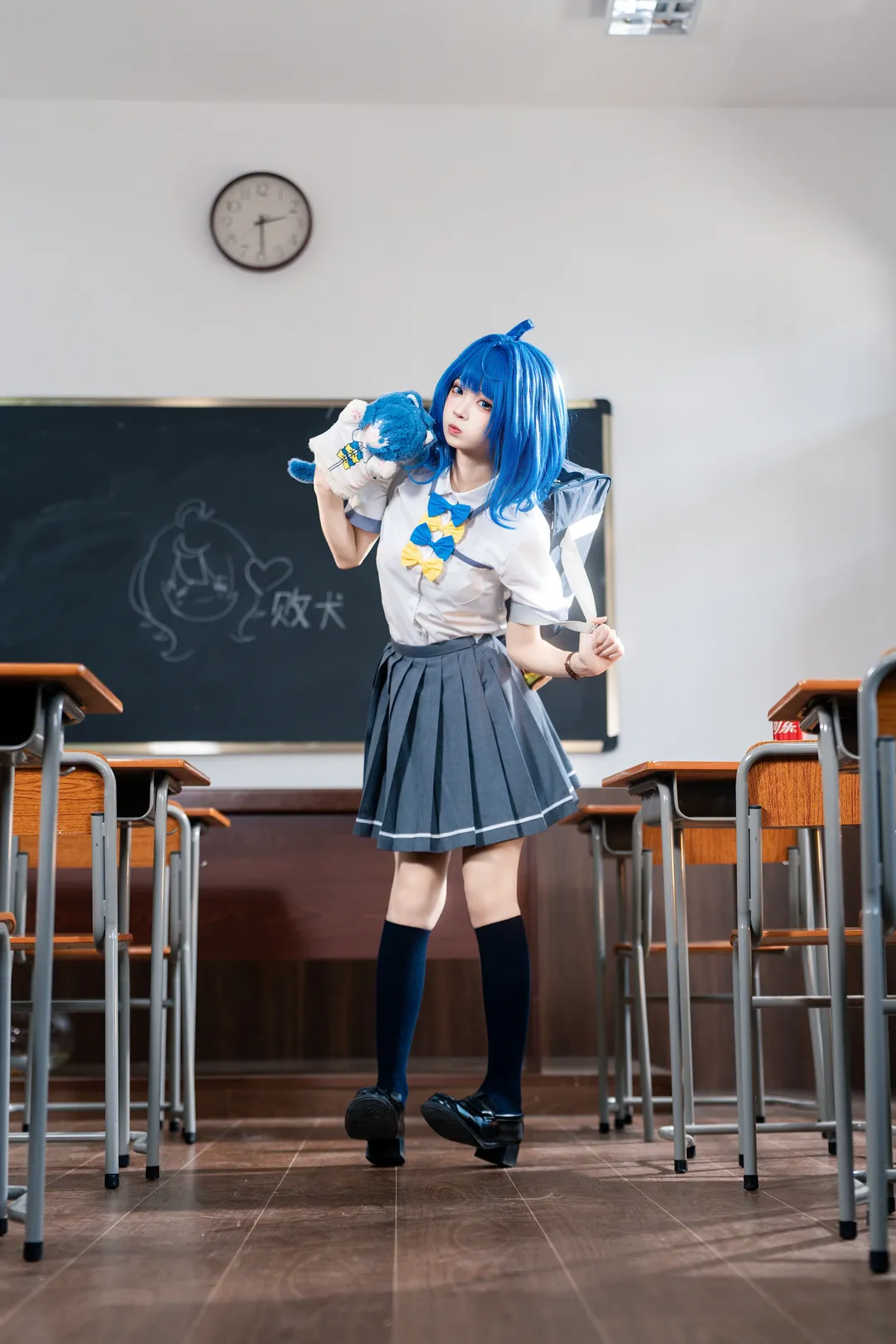 校园风cos, 过膝袜穿搭, 八奈见杏菜cos, 败犬女主太多了, JK制服cosplay - 第6张