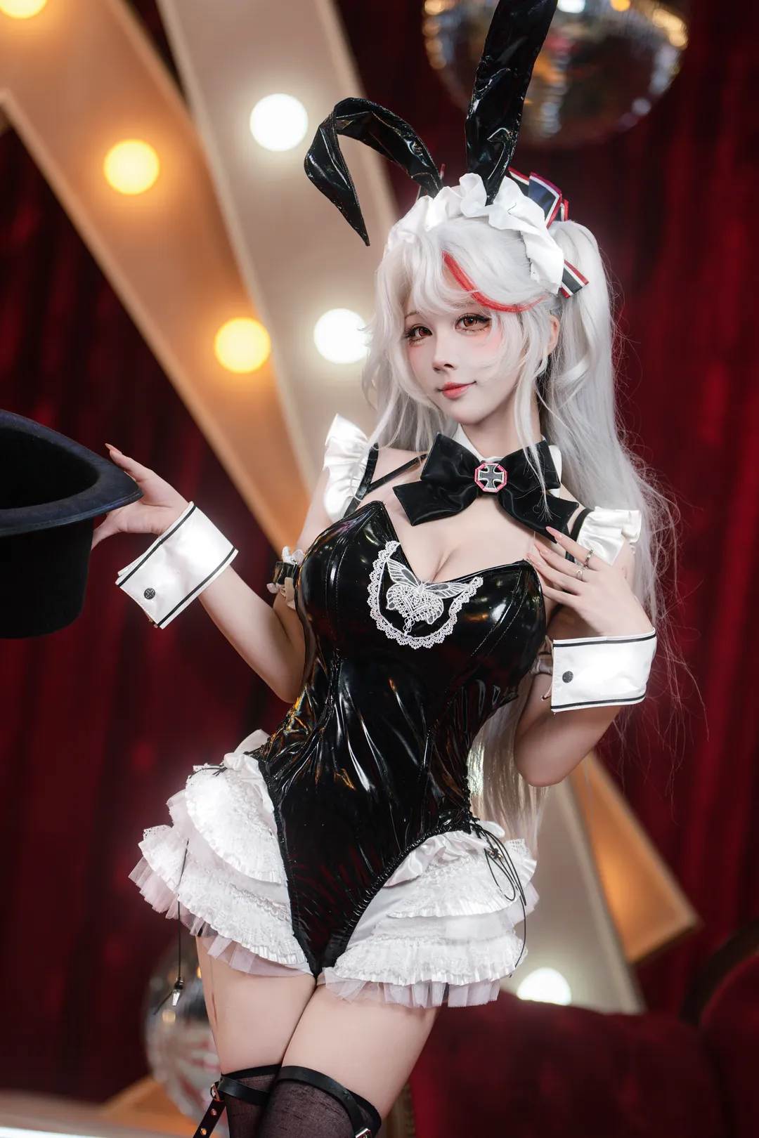 碧蓝航线, 欧根亲王cos, 黑丝, 清凉节, 复古舞台cosplay - 第7张