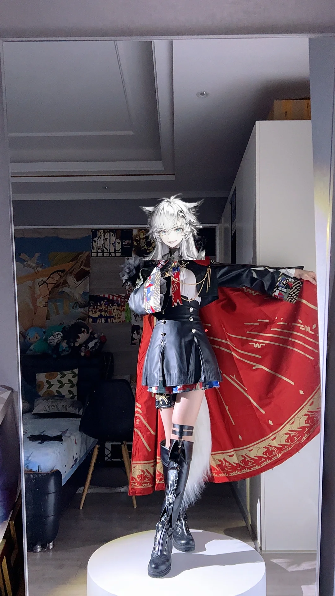 明日方舟, Cosplay日常, 荒芜拉普兰德cos, 银发兽耳, 红披风 - 第2张