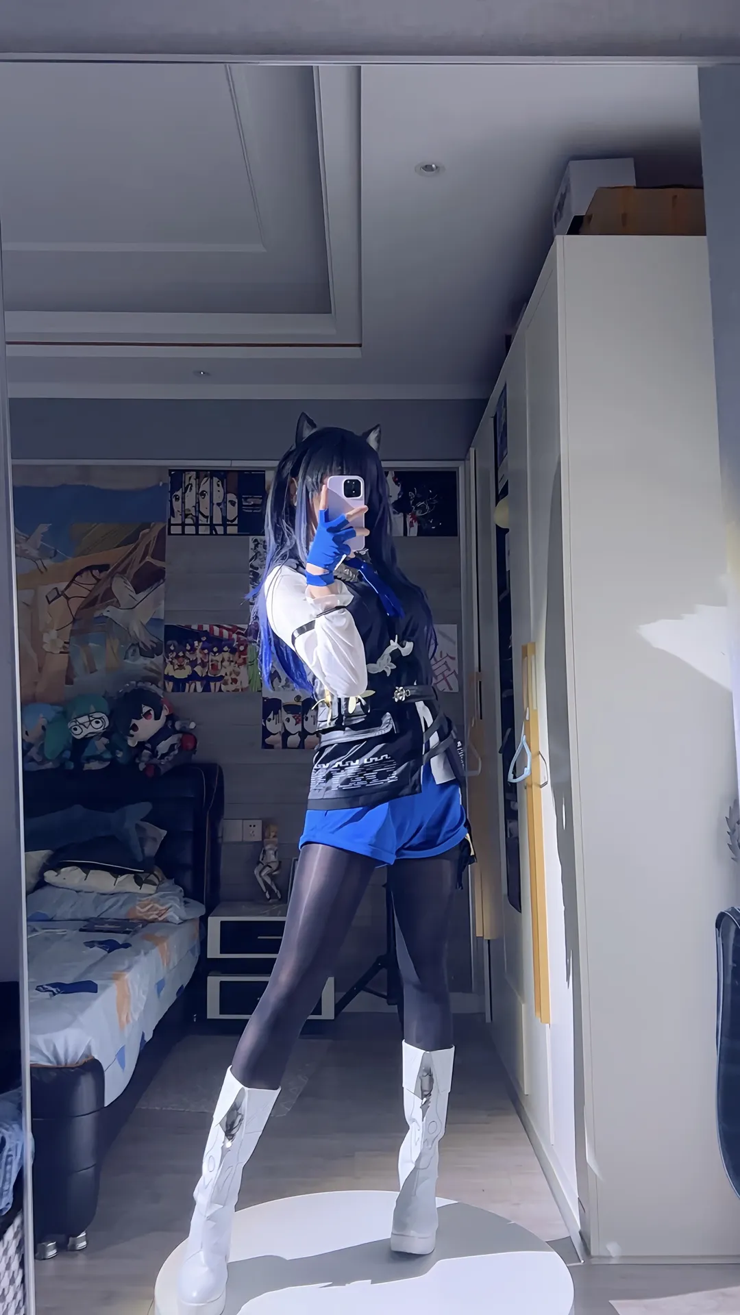 明日方舟, cosplay穿搭, 兽耳娘, 黑丝cos, 缄默德克萨斯cos - 第2张