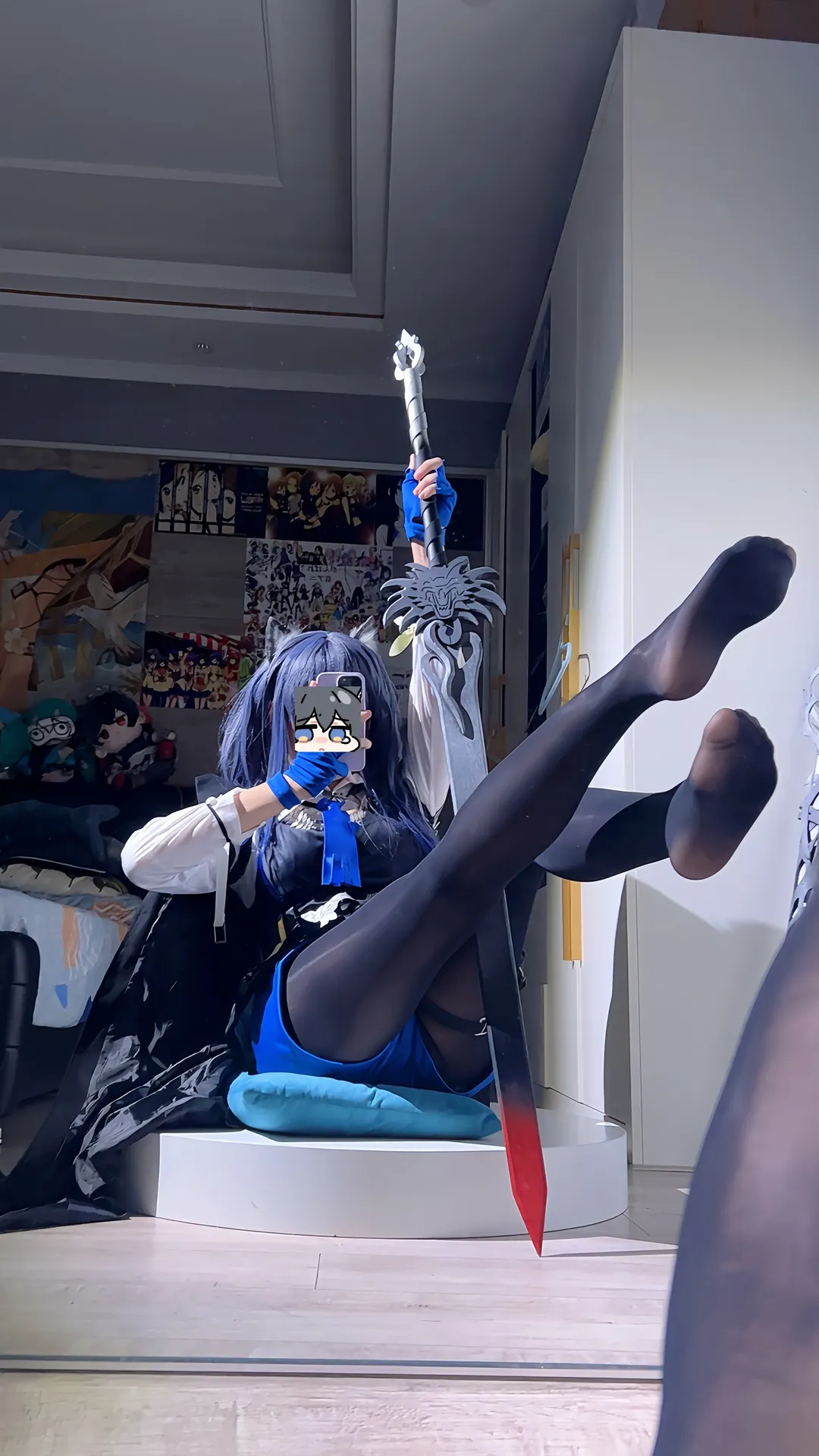 Arknights, Cosplay outfit, Kemonomimi girl, Black stockings cosplay, Texas the Omertosa cosplay