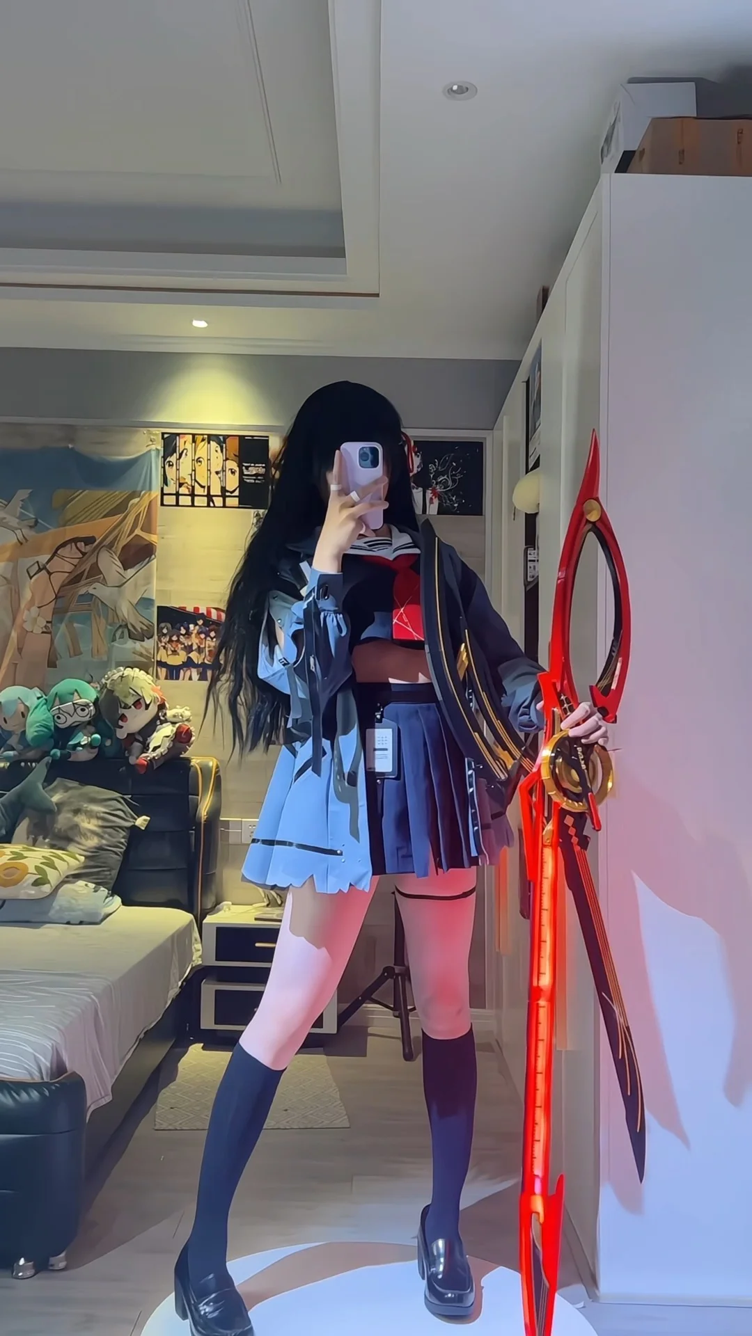 鸣潮, cosplay, 长筒袜, 朽叶家的千小妹cos, 千咲 - 第1张