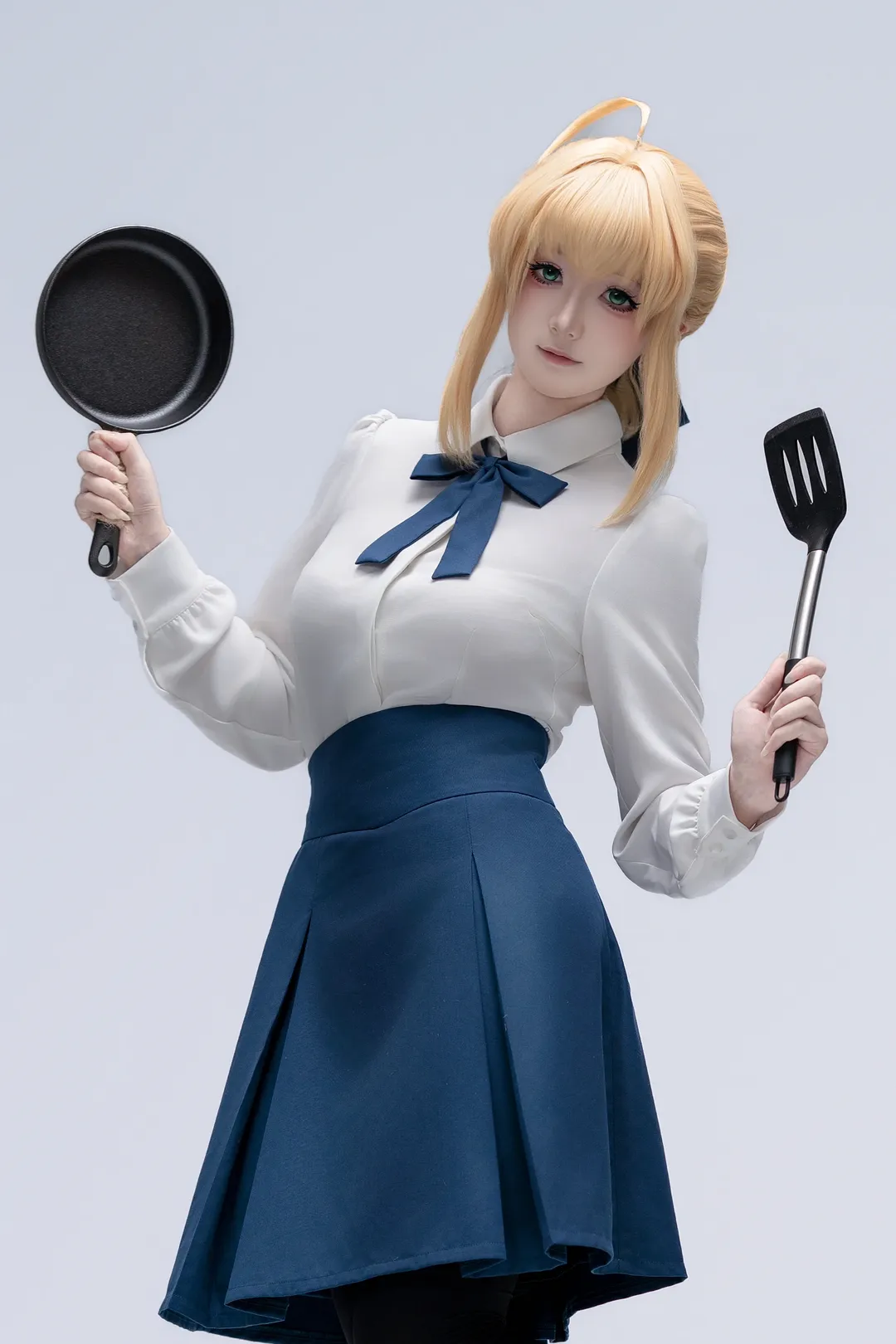 白棚拍摄, Saber cos, 黑丝, cosplay摄影, fate - 第1张