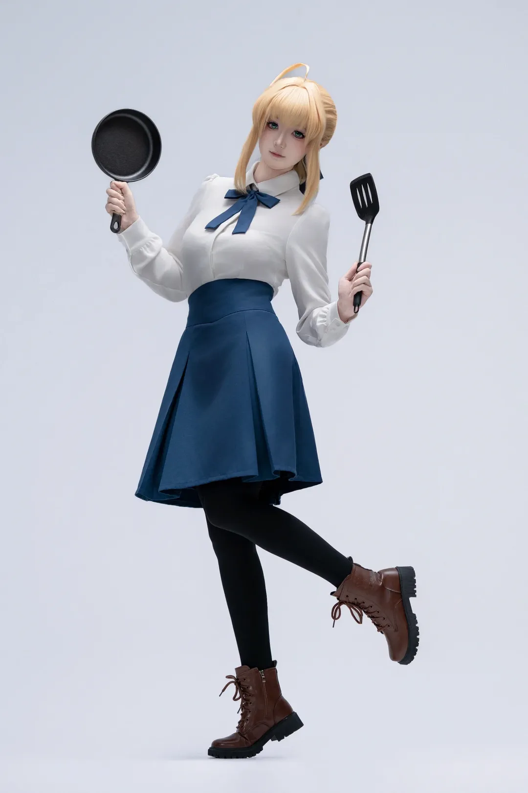 白棚拍摄, Saber cos, 黑丝, cosplay摄影, fate