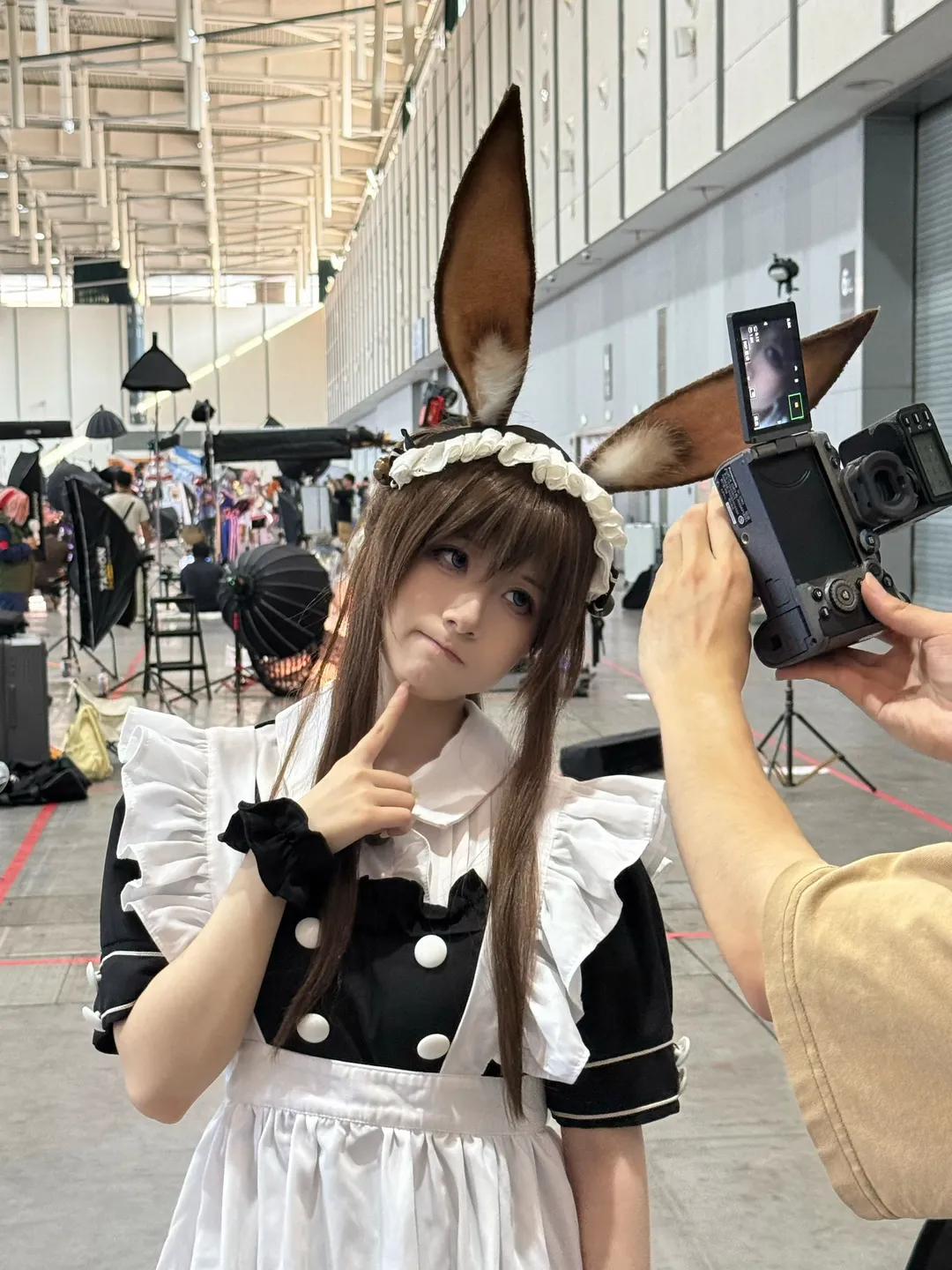 女仆装, 明日方舟, 阿米娅cos, 兔耳, 白丝 - 第1张