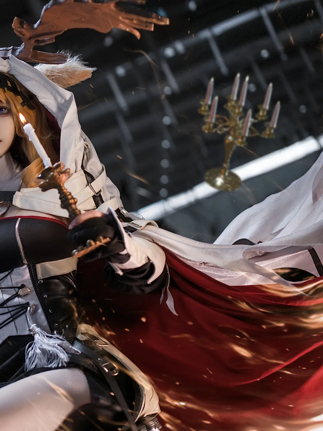 明日方舟, cosplay后期, 薇薇安娜cos, 丝袜, 烛火特效 - 第2张