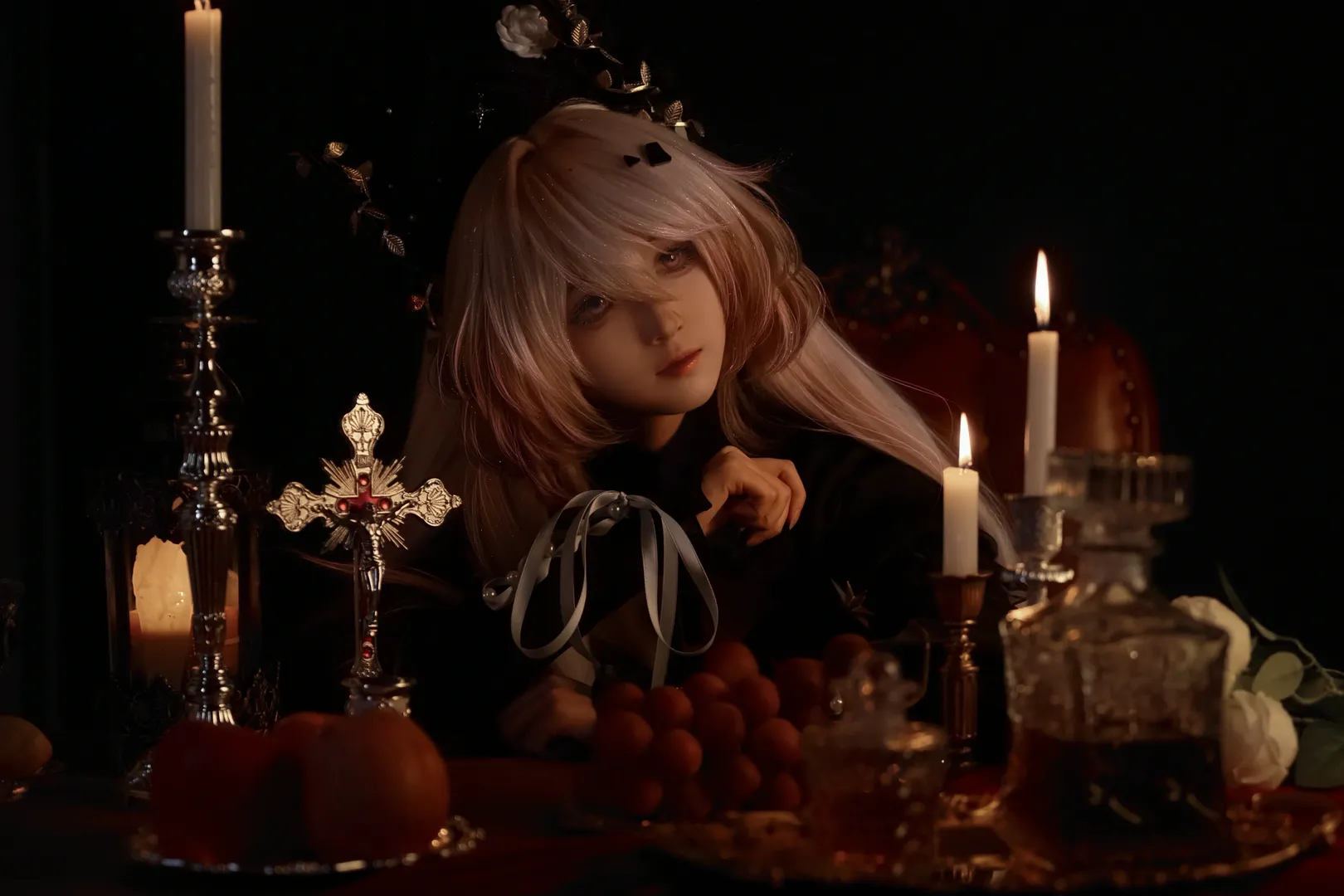 cosplay, 哥特风, 明日方舟, 特蕾西亚cos, 暗黑风