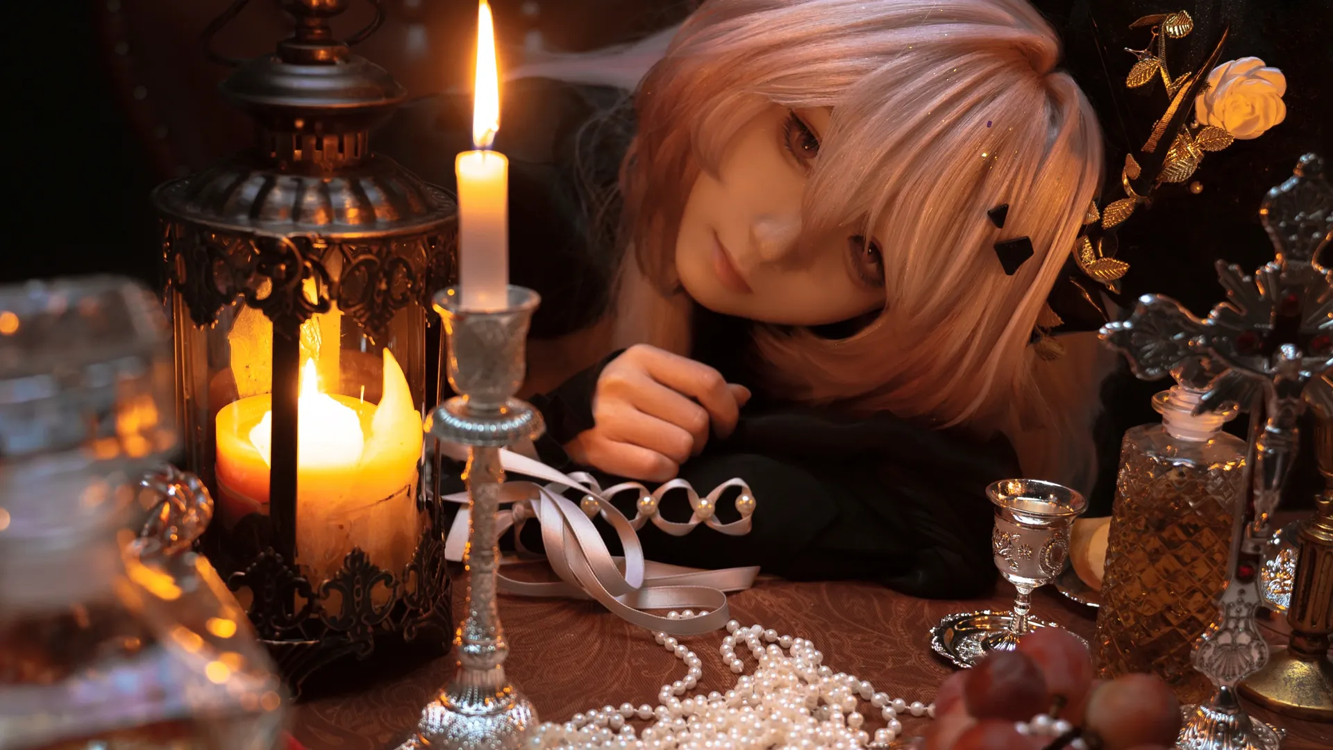 cosplay, 哥特风, 明日方舟, 特蕾西亚cos, 暗黑风 - 第4张