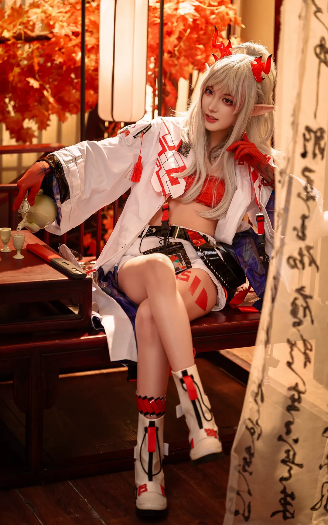 氛围感摄影, 明日方舟, 国风cos, 精灵耳cos, 年cos
