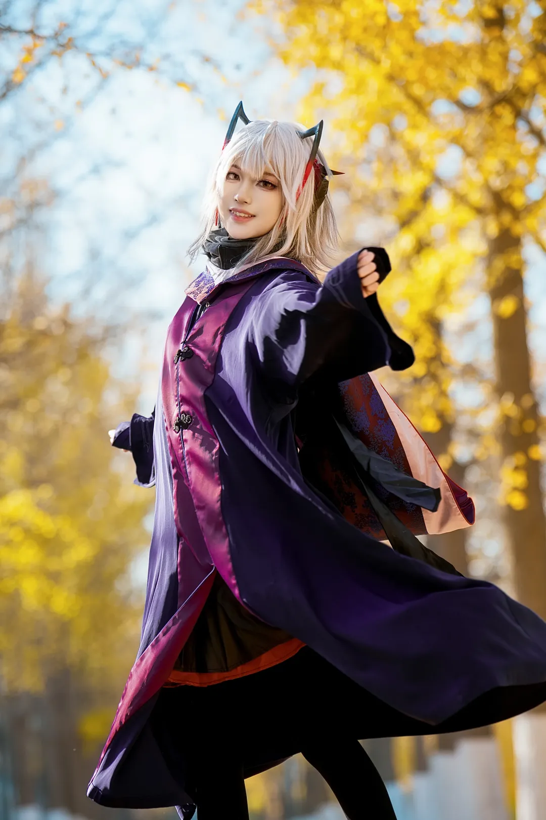 明日方舟, 校园cosplay, Wcos, 丝袜cos, 银杏外景