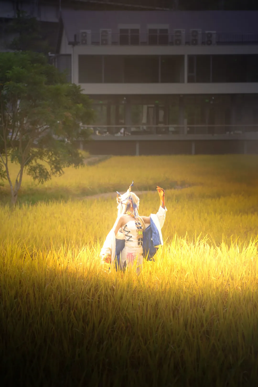 二次元コスプレ, シュウ コスプレ, アークナイツ, 夜景ポートレート, 黄金色の麦畑 - 5枚目