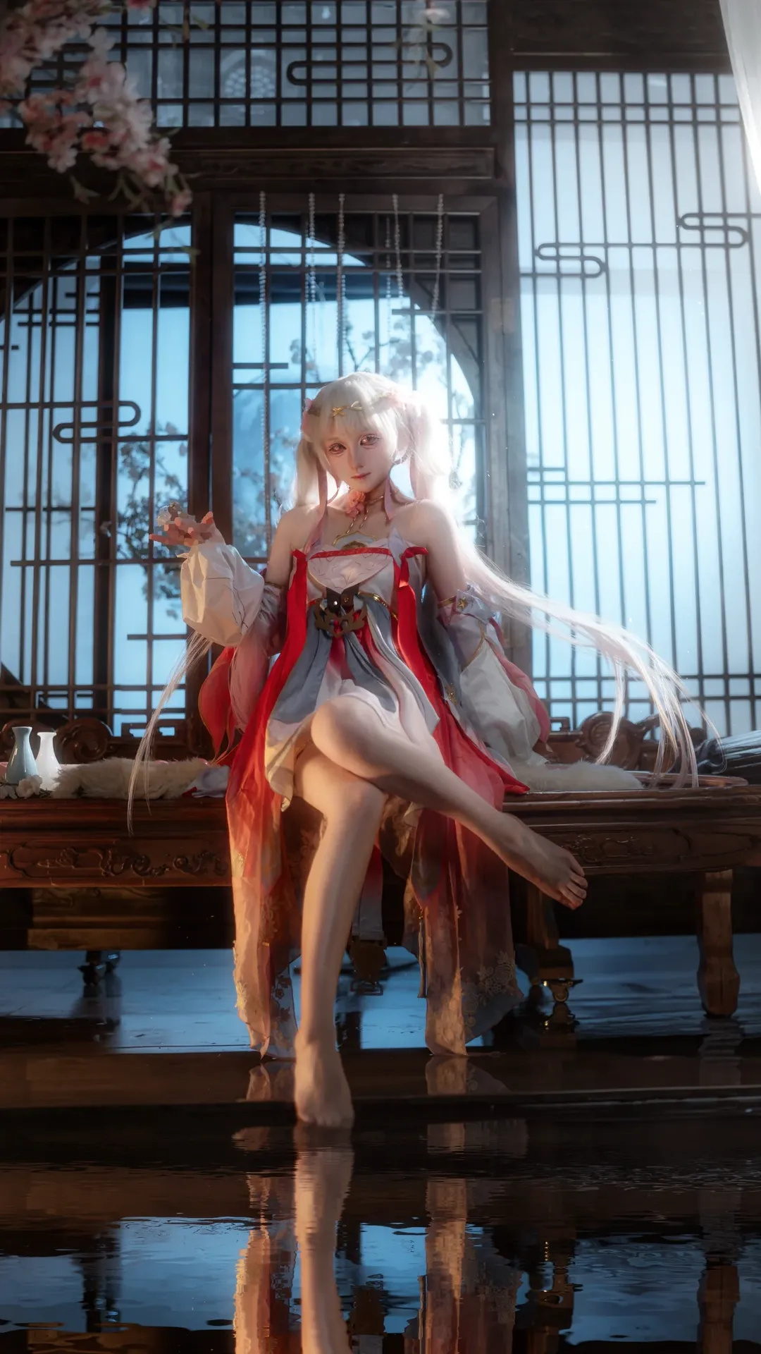 鸣潮, cosplay, 今汐cos, 桃夭灼灼, 古风棚拍