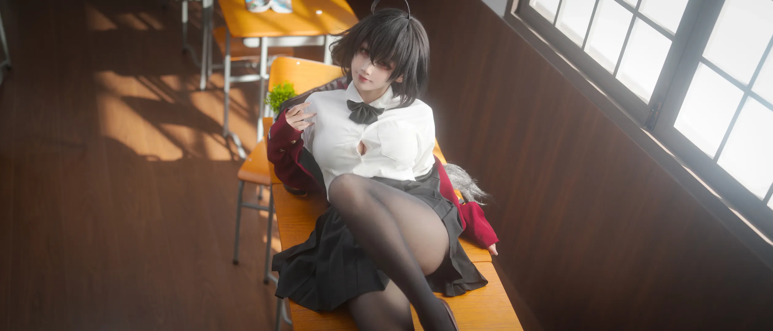 碧蓝航线, cosplay摄影, 大凤cos, 教室写真, 大凤jk