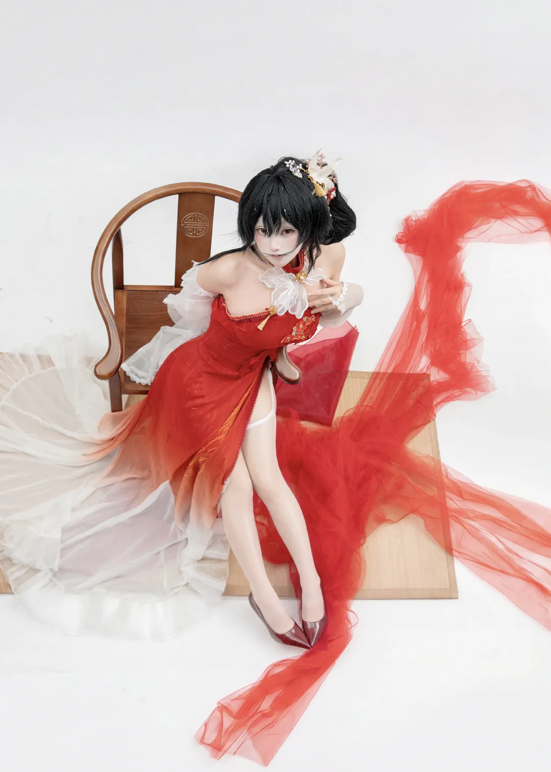 碧蓝航线, 镇海cos, 国风二次元, 白丝cosplay, 棚拍cos