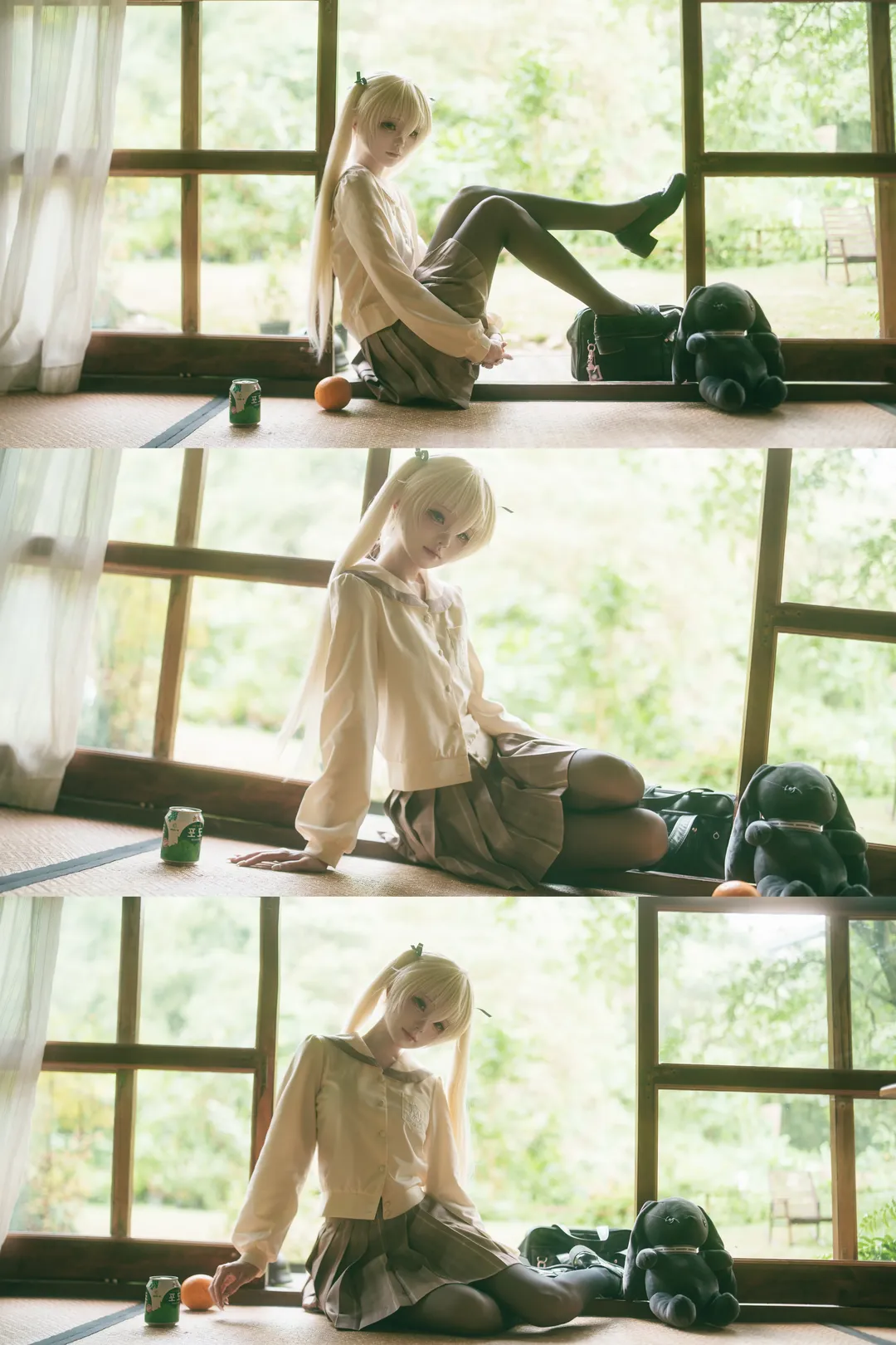 二次元cosplay, 緣之空, 穹妹cos, 日系写真, 黑色丝袜 - 第1张