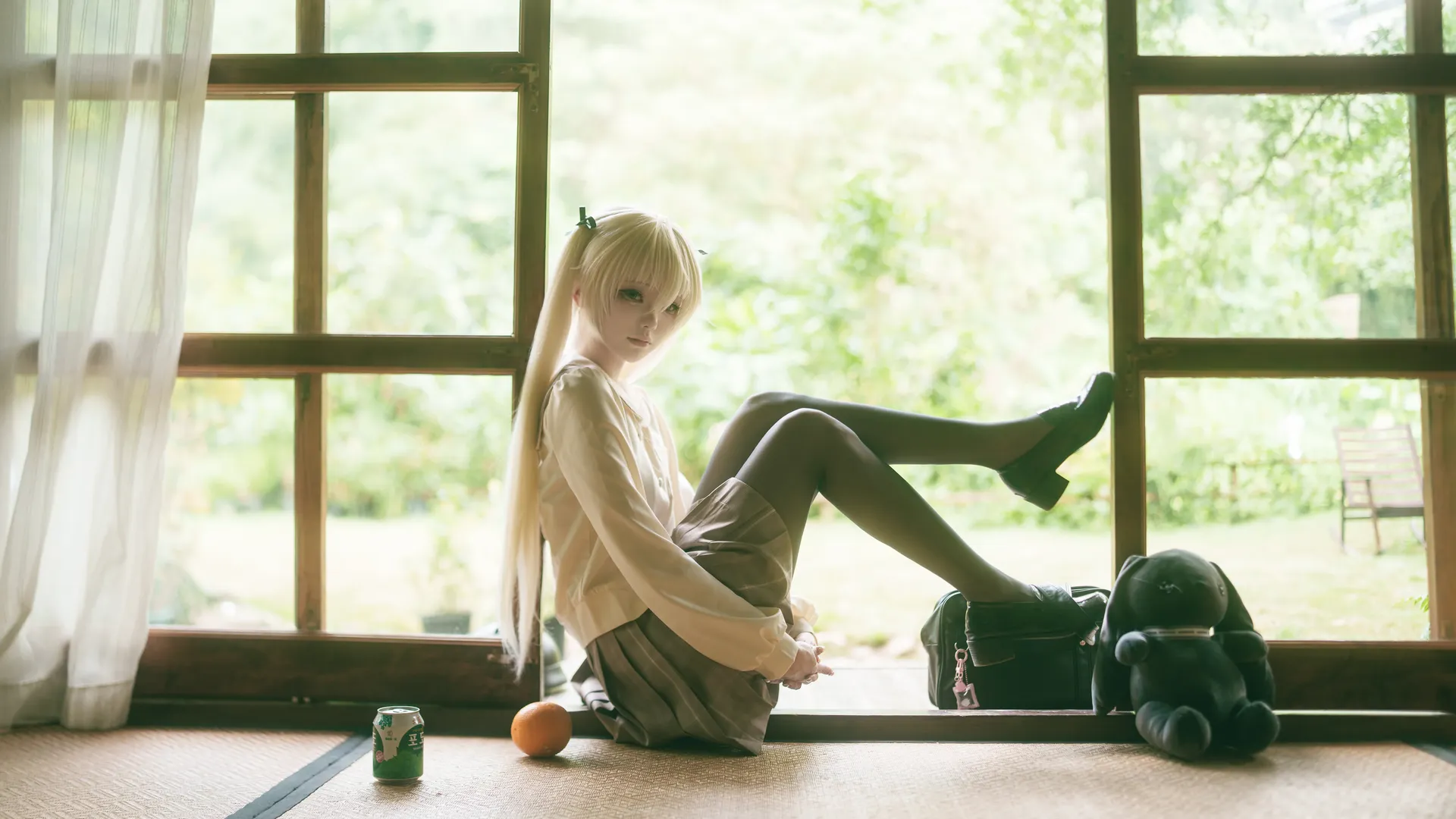 二次元cosplay, 緣之空, 穹妹cos, 日系写真, 黑色丝袜