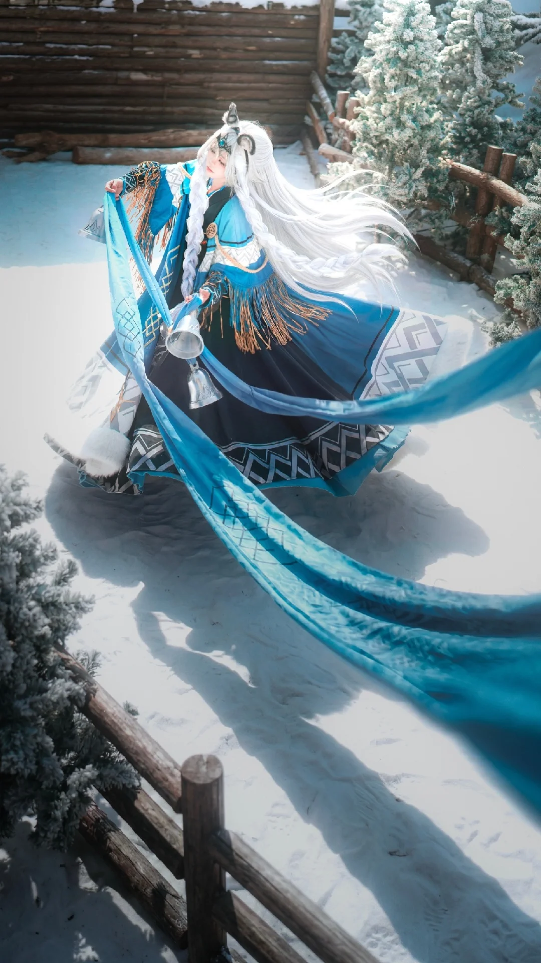 二次元撮影, アークナイツ, コスプレ日常, 雪景色ポートレート, 聖聆初雪コスプレ