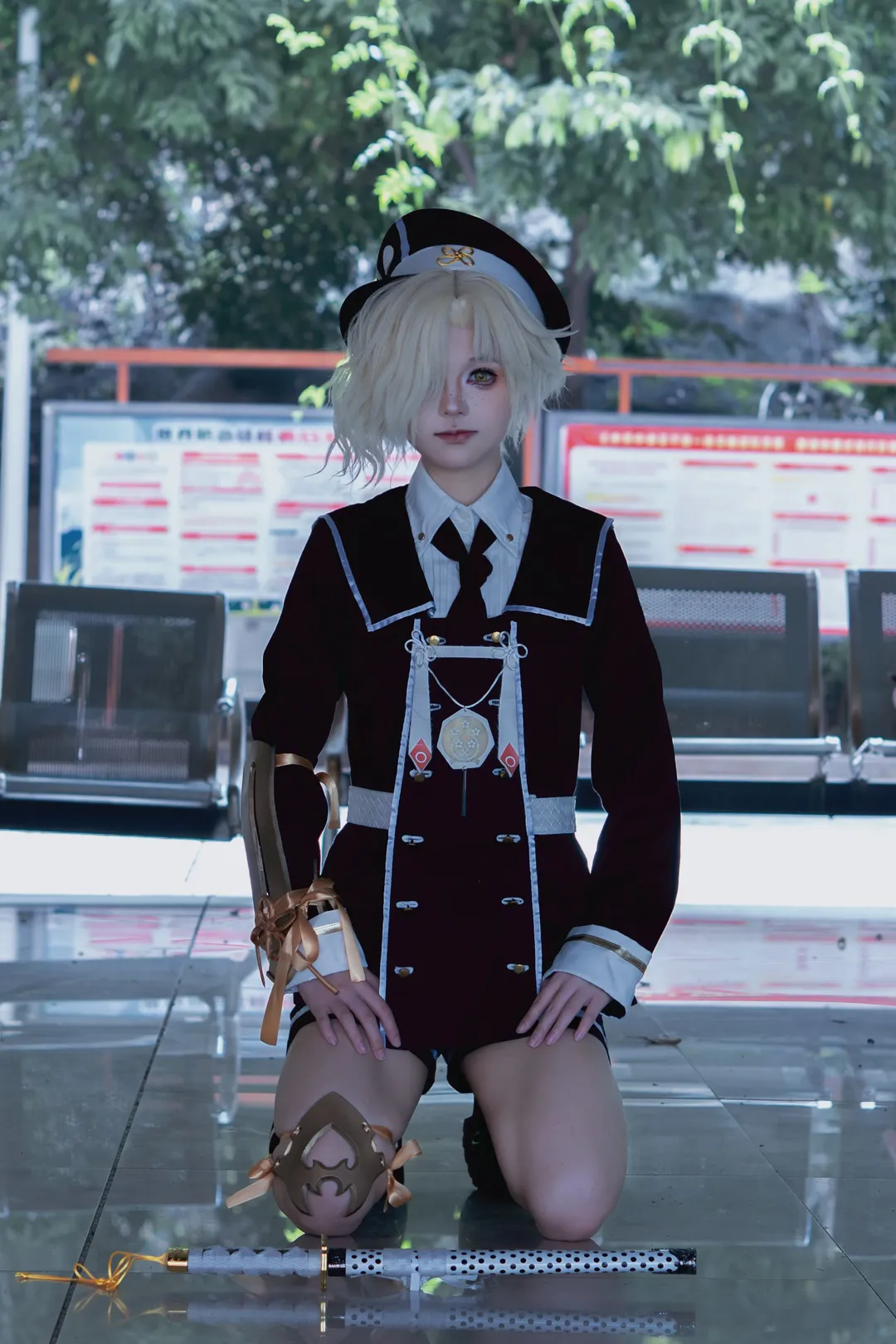 二次元摄影, cosplay分享, 刀剑乱舞, 五虎退cos, 校园外景 - 第1张