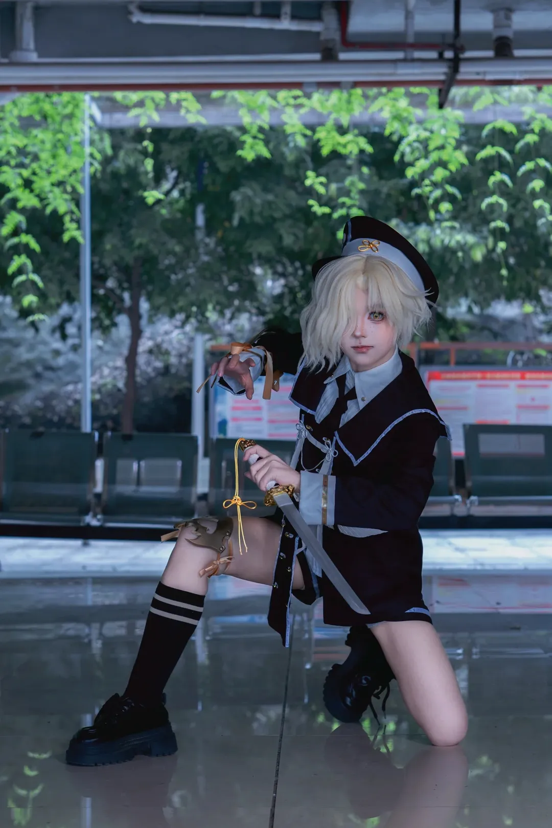 二次元摄影, cosplay分享, 刀剑乱舞, 五虎退cos, 校园外景