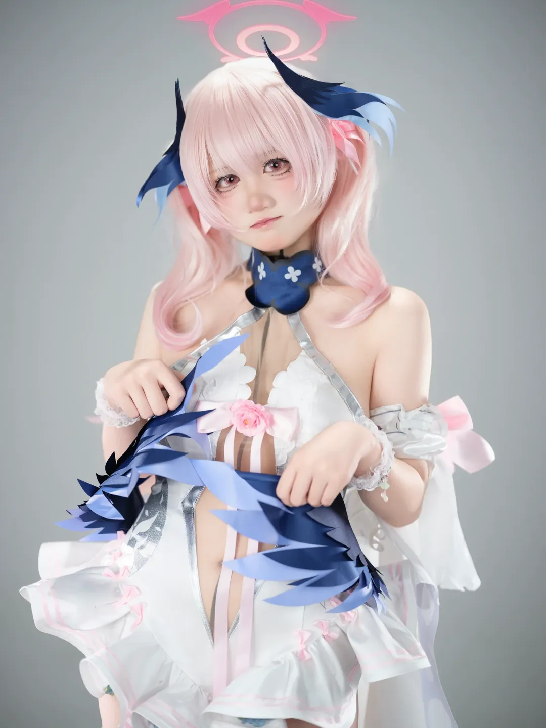 二次元摄影, 蔚蓝档案, 下江小春cos, cosplay日常, 白丝穿搭 - 第1张