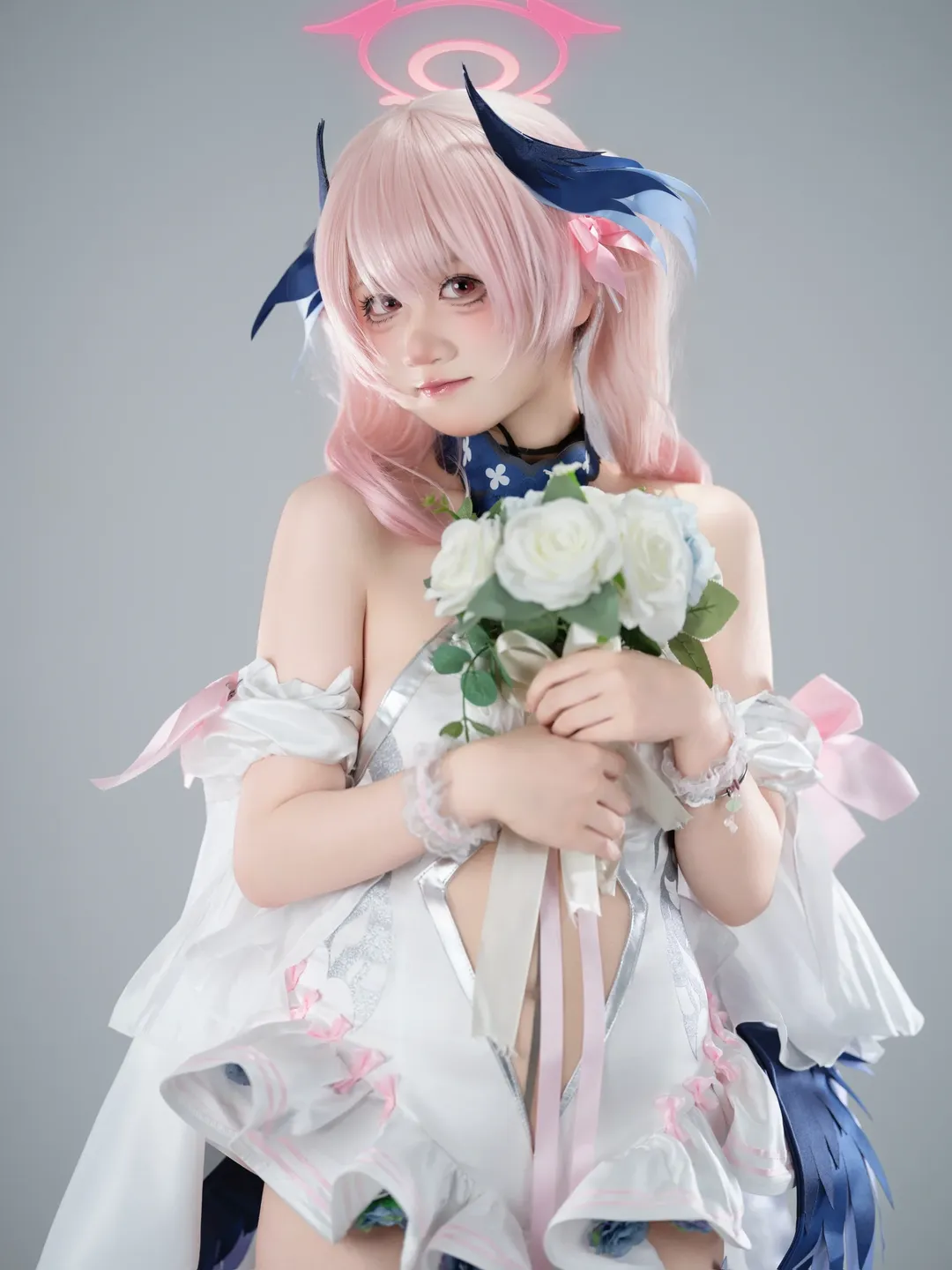 二次元摄影, 蔚蓝档案, 下江小春cos, cosplay日常, 白丝穿搭 - 第3张