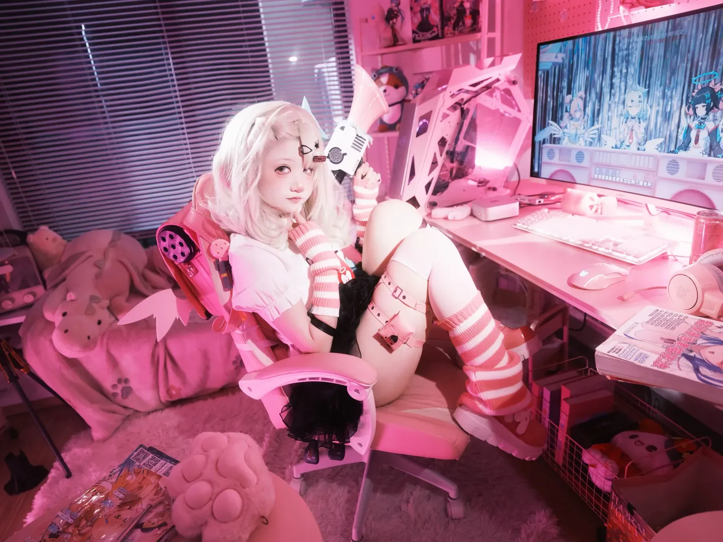 绝区零, 千夏蕾咪cos, 虚拟偶像, cosplay穿搭, 粉色电竞房 - 第4张