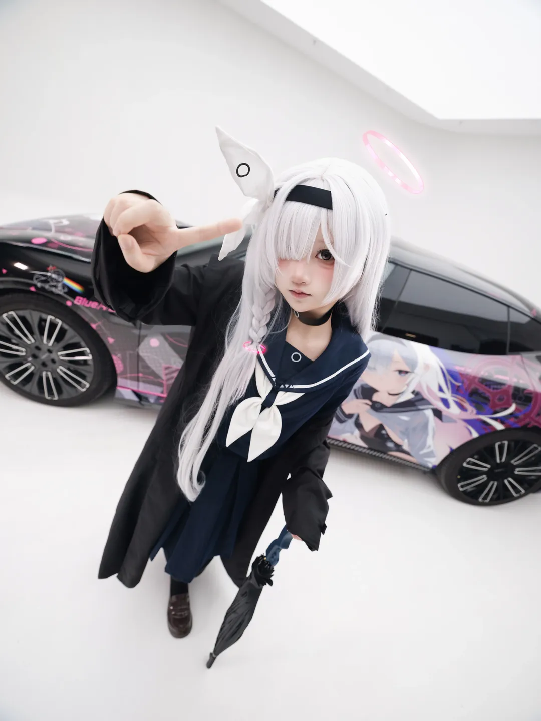 Blue Archive, Plana cosplay, Itasha, Cosplay photography, Black tights outfit - Image 1