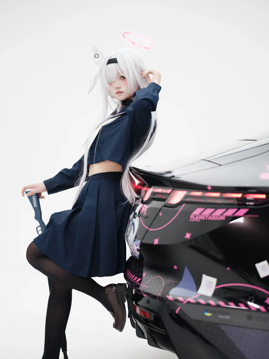 碧蓝档案, 普拉娜cos, 痛车, cosplay摄影, 黑丝穿搭