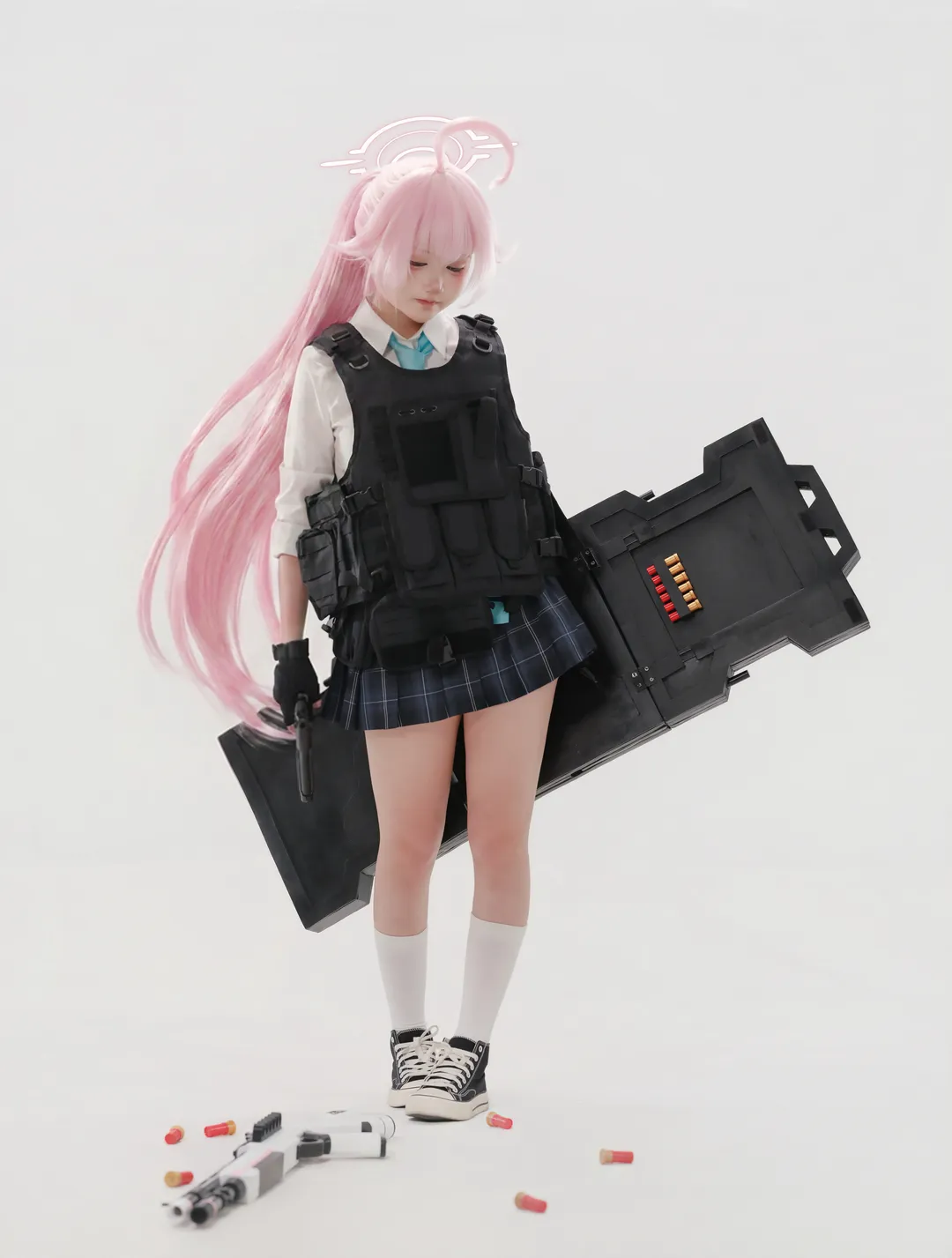 蔚蓝档案, 小鸟游星野cos, 战术风穿搭, 临战星野cos, 粉色假发cosplay - 第2张