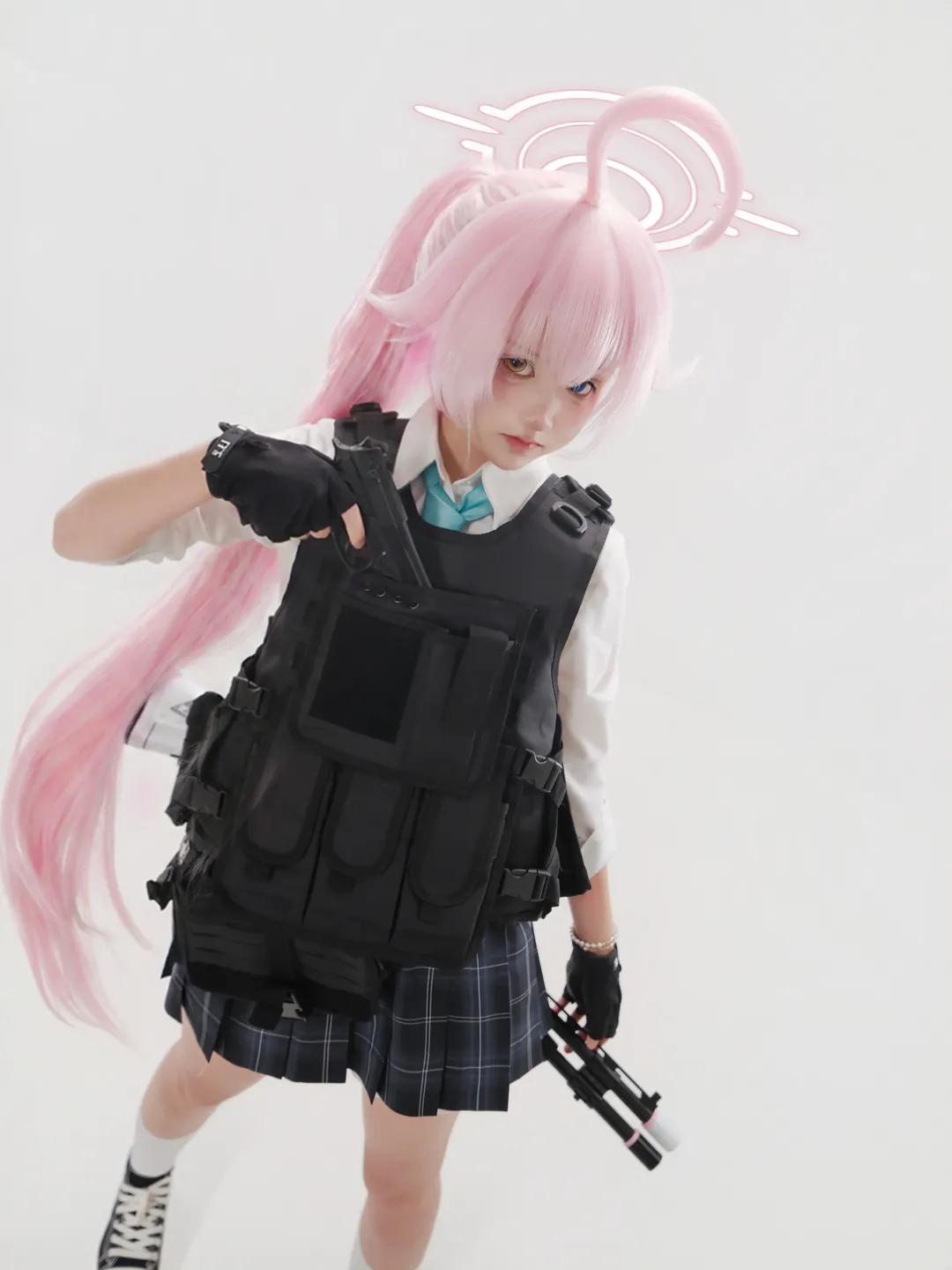 蔚蓝档案, 小鸟游星野cos, 战术风穿搭, 临战星野cos, 粉色假发cosplay - 第3张