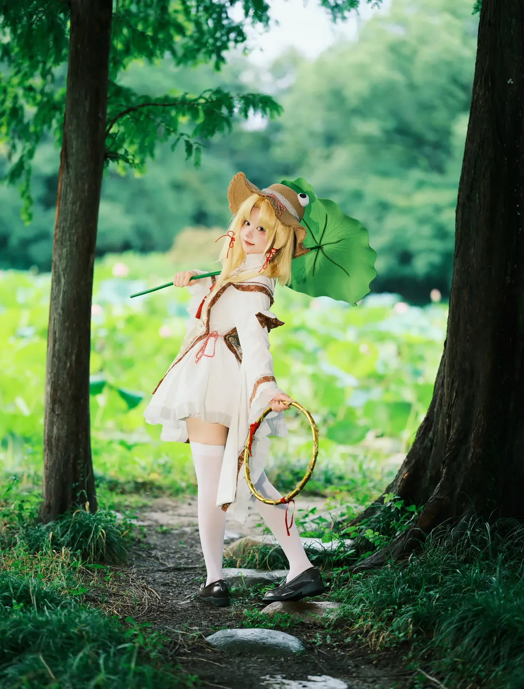 二次元少女, 东方project, 夏日氛围, 洩矢诹访子cos, cosplay外景