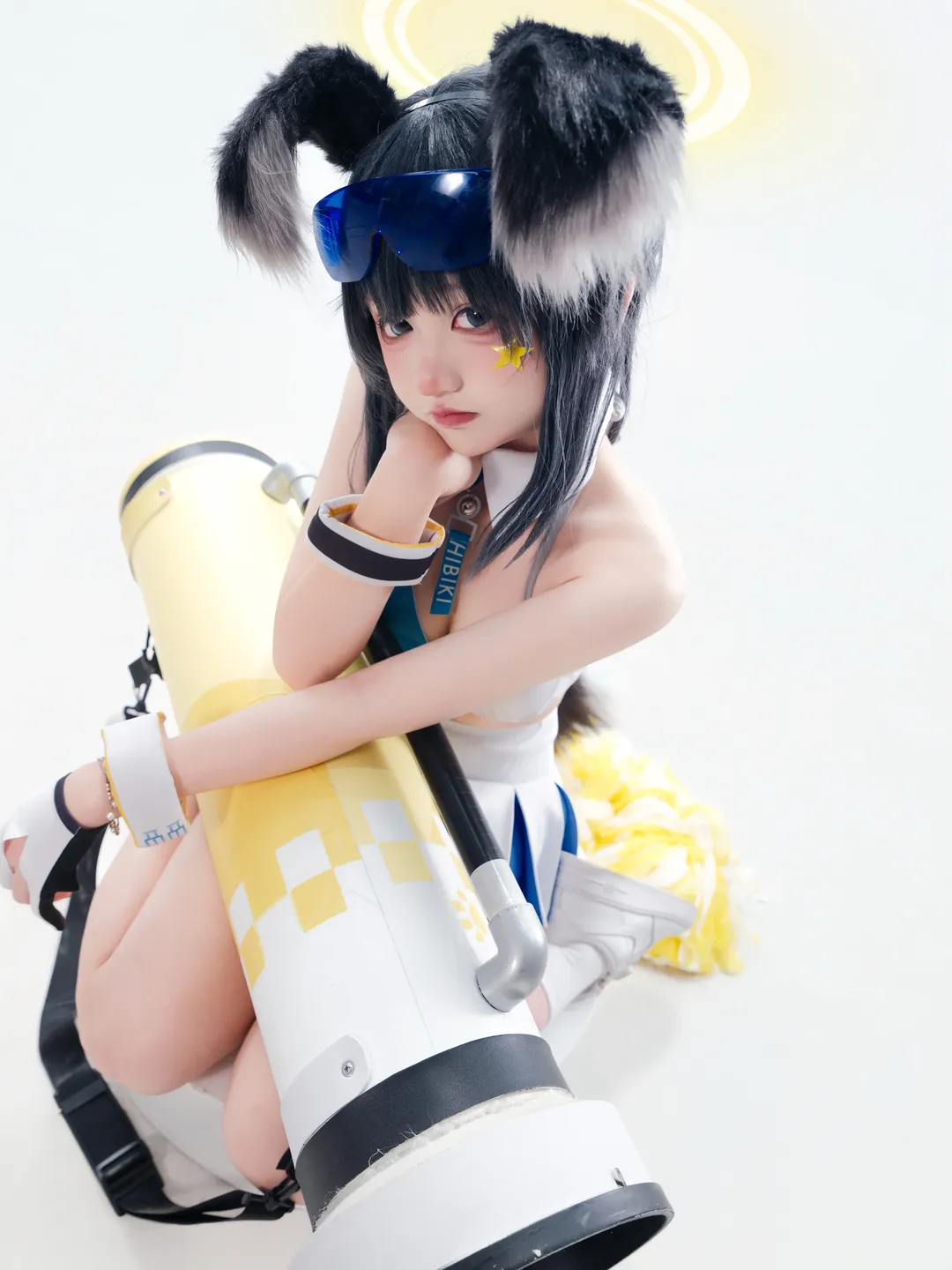 コスプレ, ブルーアーカイブ, 猫塚ヒビキ コスプレ, チアリーダーコスプレ, 大きなワンちゃん - 1枚目